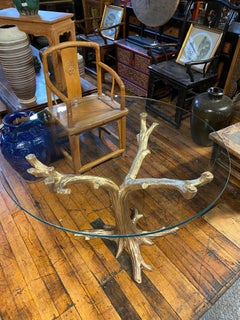 Bronze Tree Table with Striking Gold Patina
