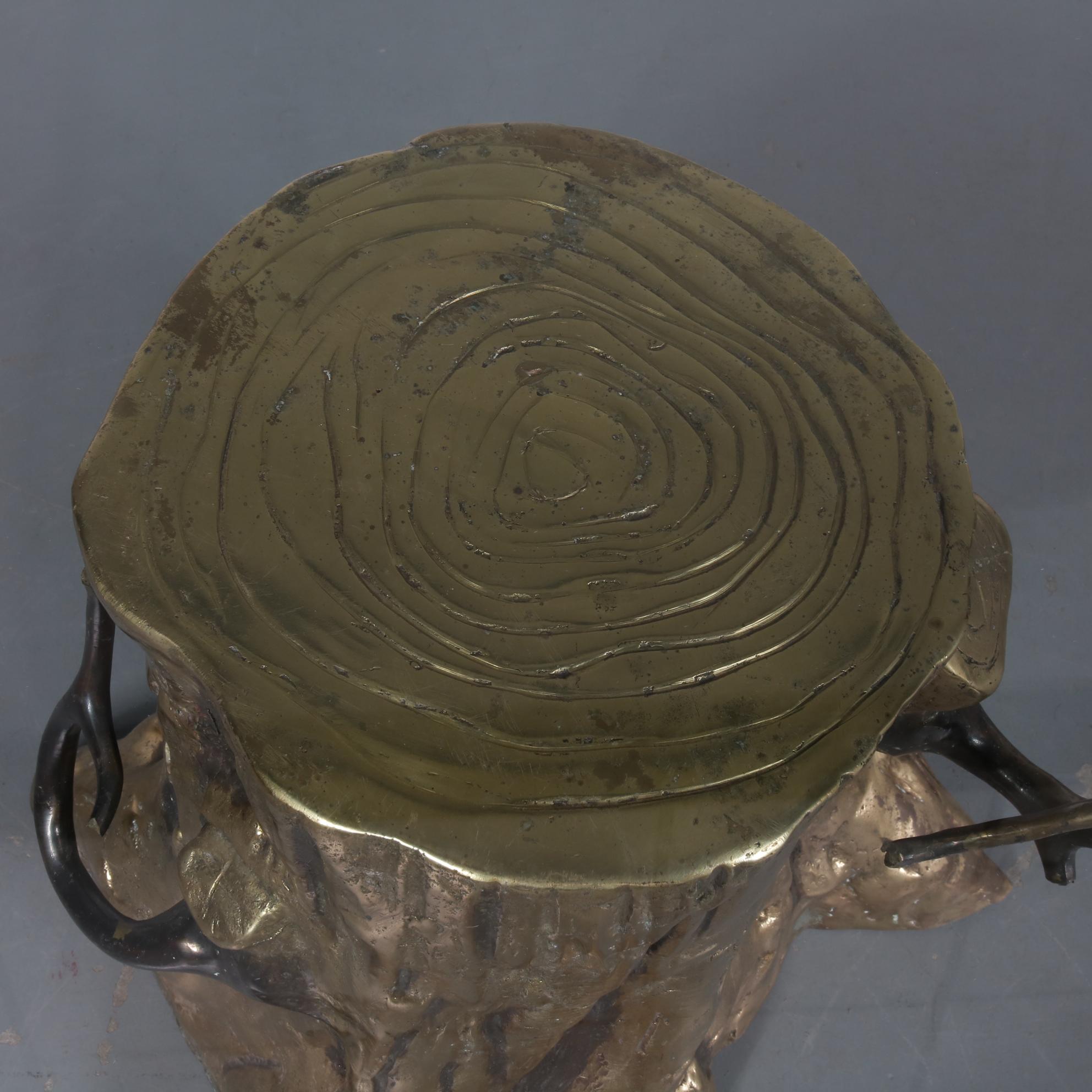 Unknown Bronze Tree Trunk Coffee Table, 1980