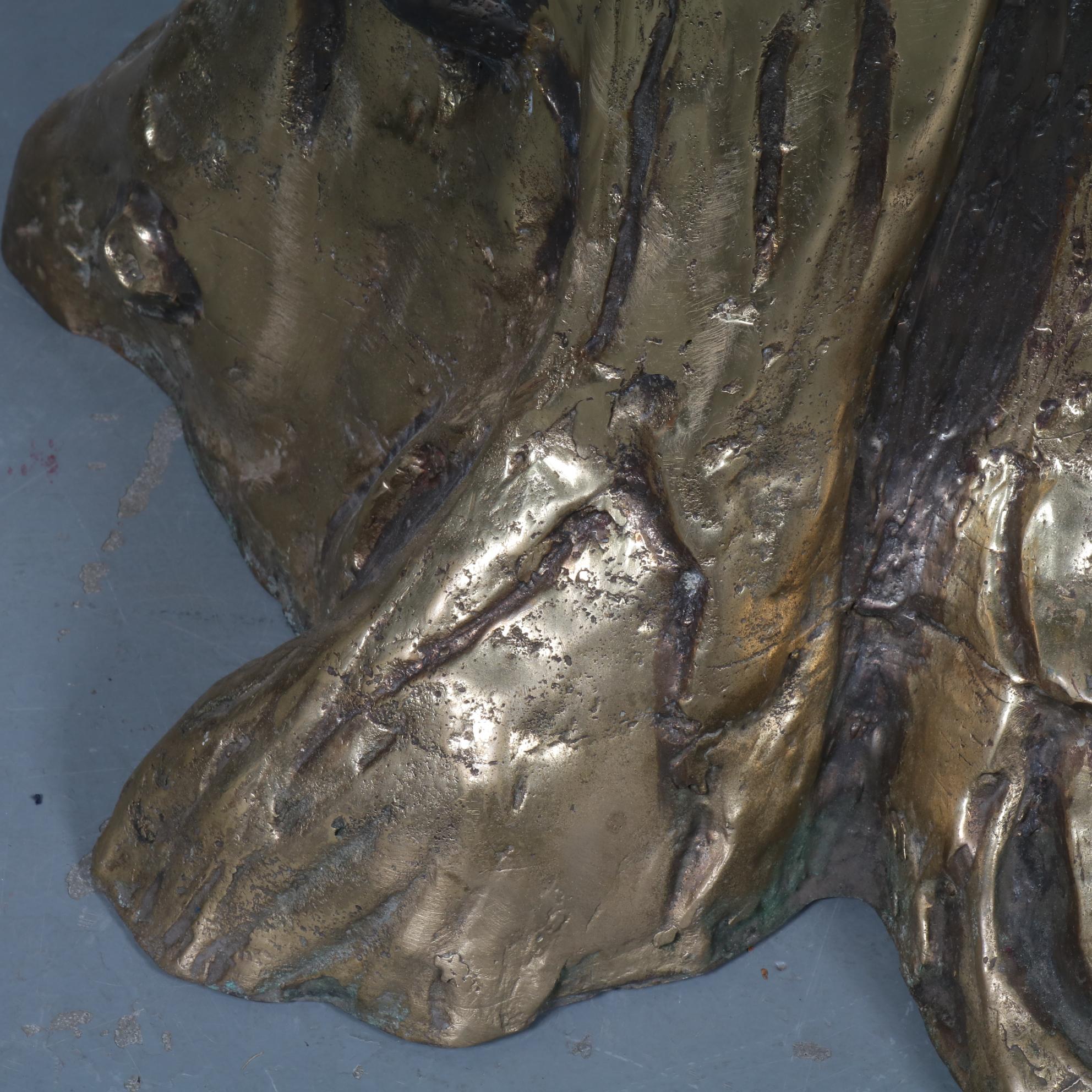 Metal Bronze Tree Trunk Coffee Table, 1980