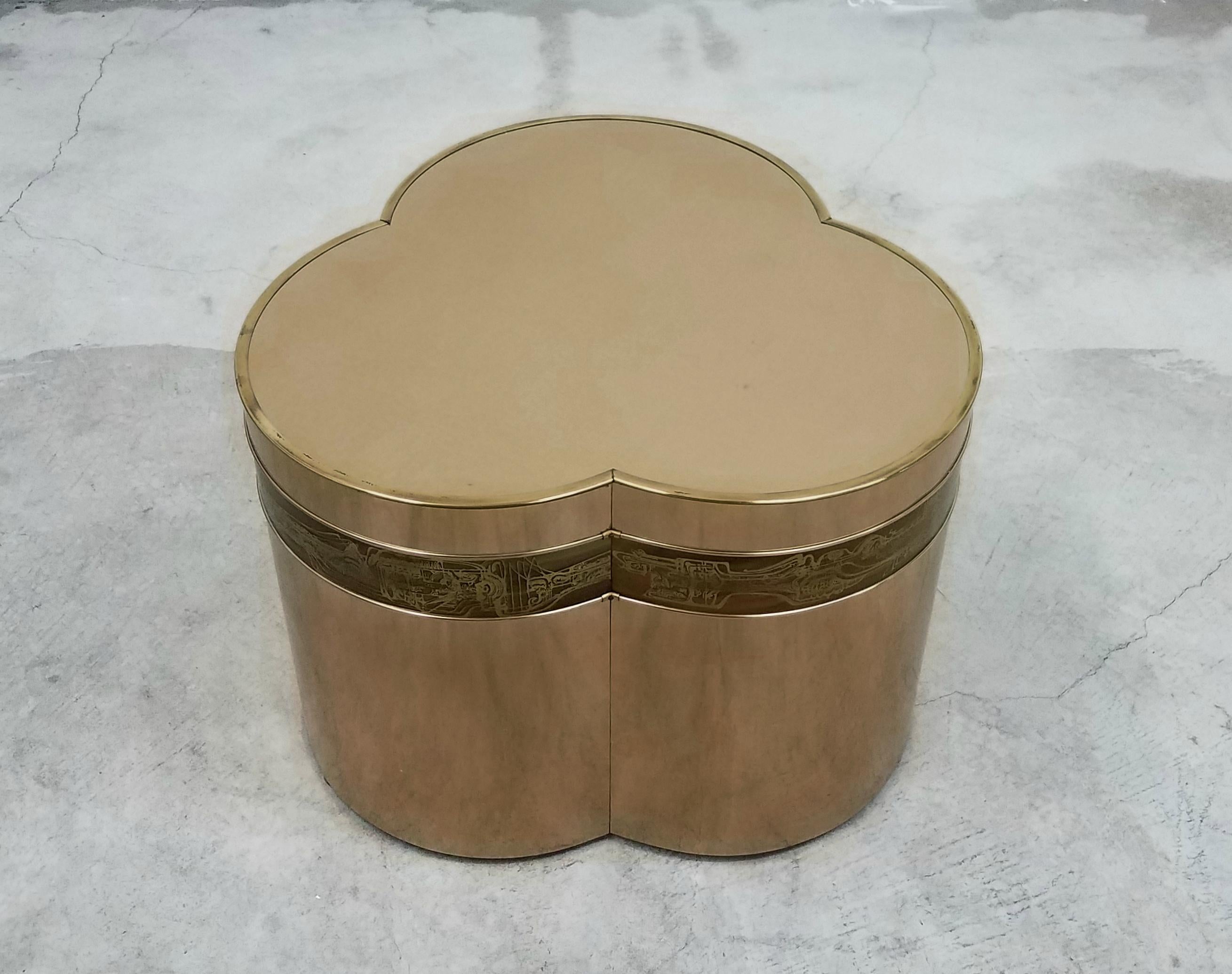Bronze Trefoil Side or Coffee Table Base by Bernhard Rohne for Mastercraft In Excellent Condition In Las Vegas, NV