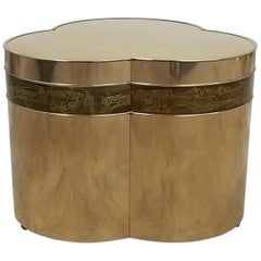 Bronze Trefoil Side or Coffee Table Base by Bernhard Rohne for Mastercraft