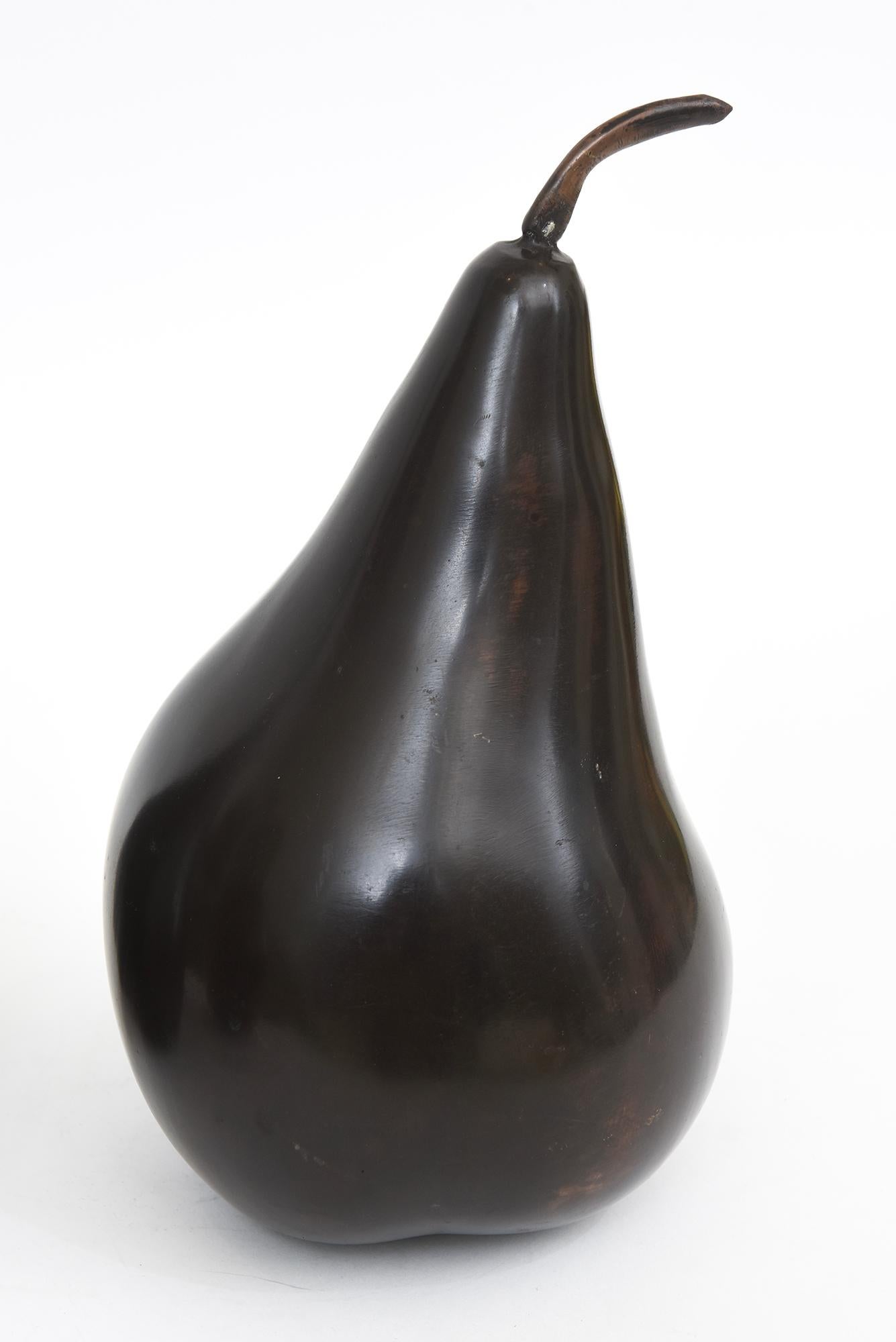 Bronze Trio Of Large Abstract Pear Sculptures For Sale 4