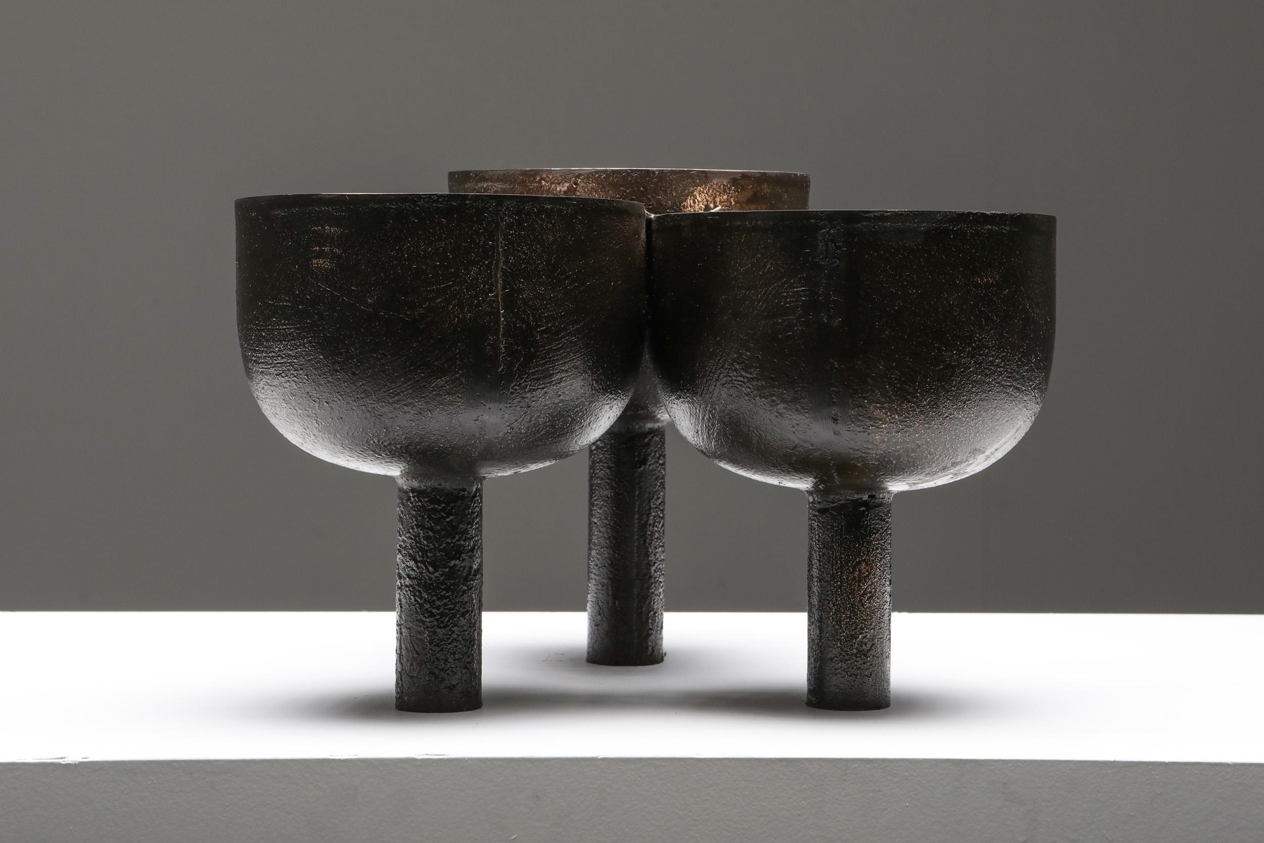 Brutalist Bronze Triple Tray 2.0 by Arno Declercq
