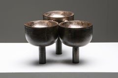 Plateau triple contemporain en bronze rose par Arno Declercq