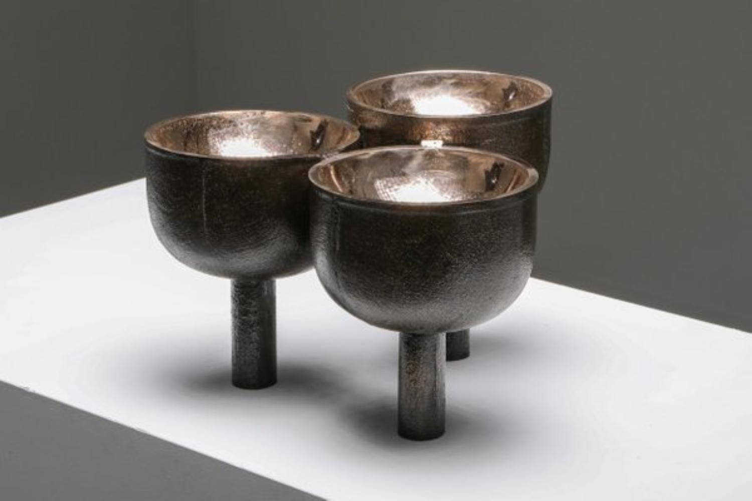Bronze Triple Tray by Arno Declercq In New Condition For Sale In Geneve, CH