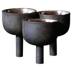 Contemporary Bronze Triple Tray with Polished Interior,  Signed Arno Declercq