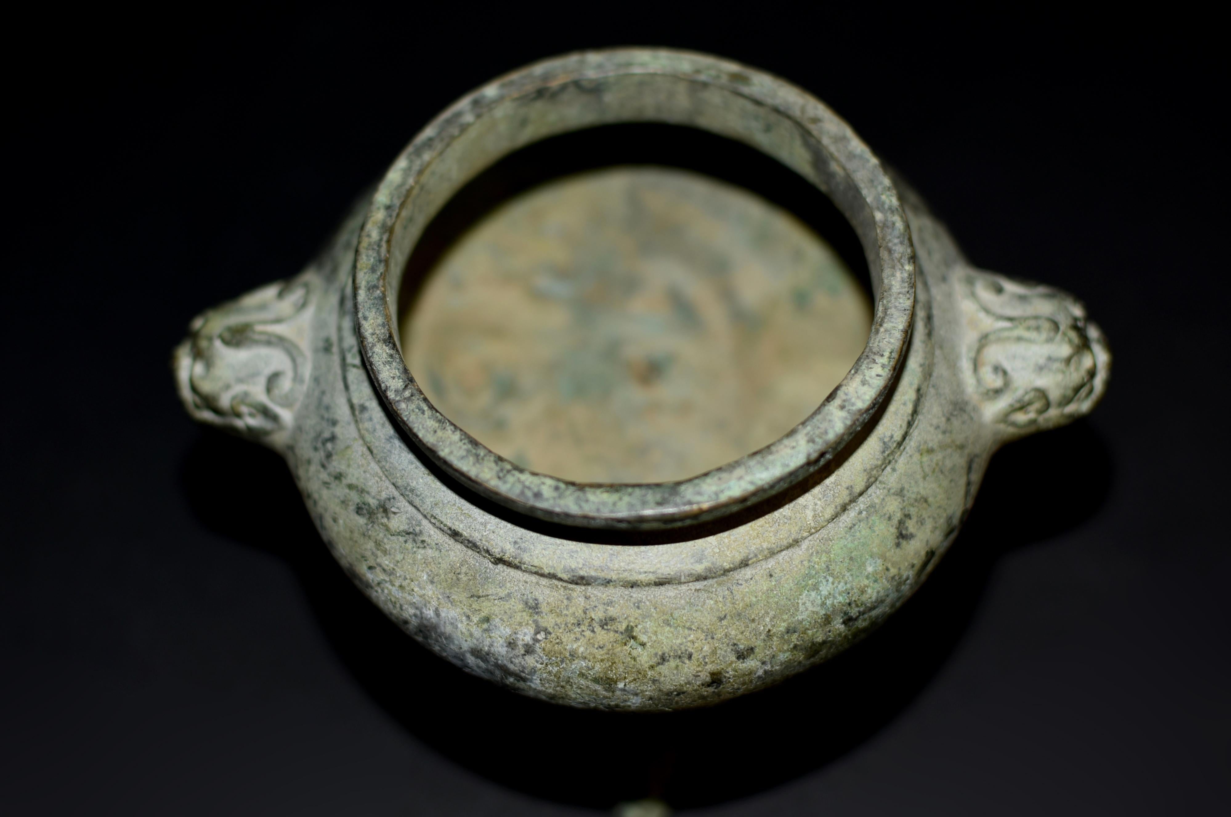 Bronze Tripod Censer Foo Dog Lion Incense Burner 5