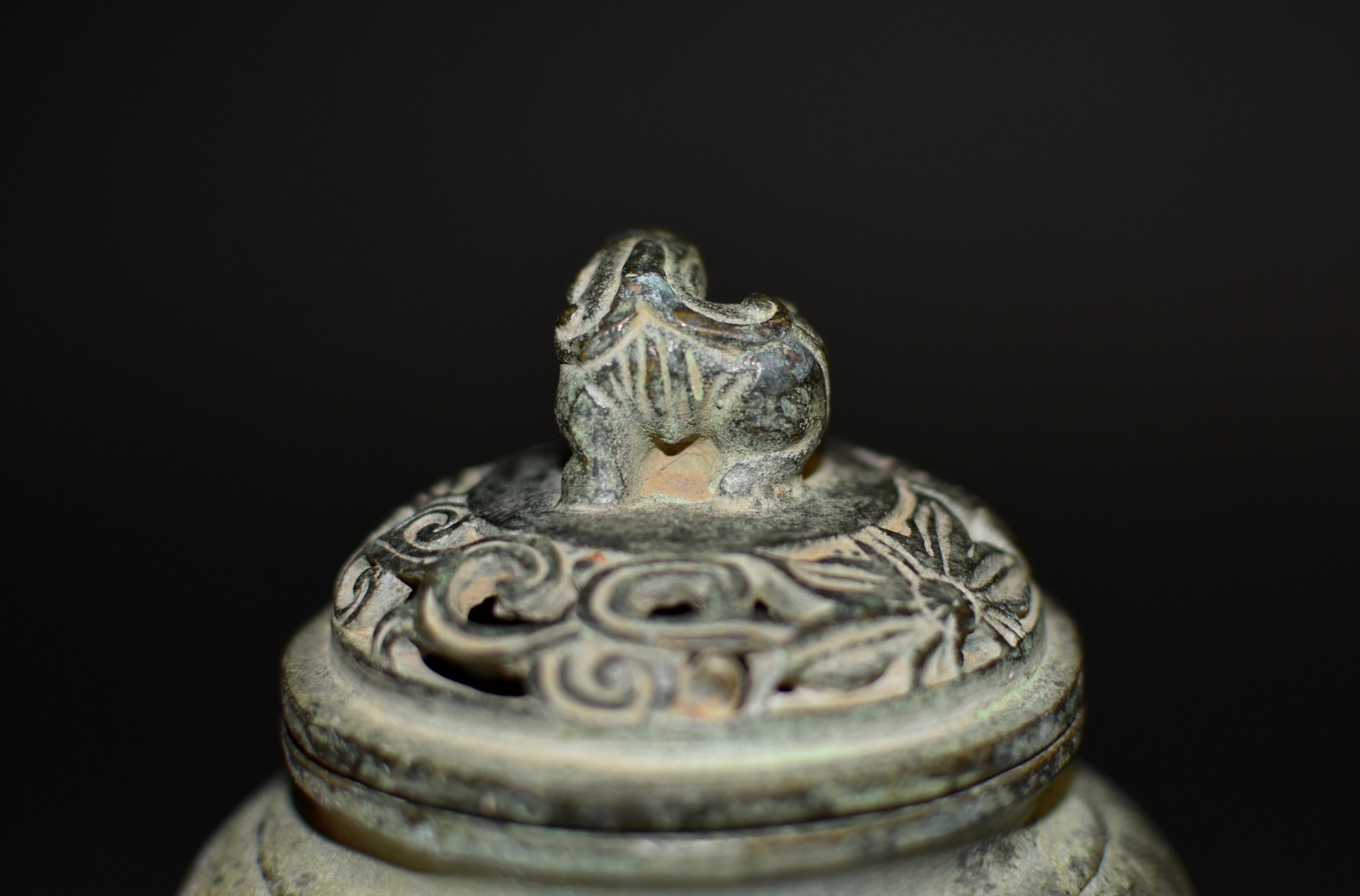 Bronze Tripod Censer Foo Dog Lion Incense Burner 7