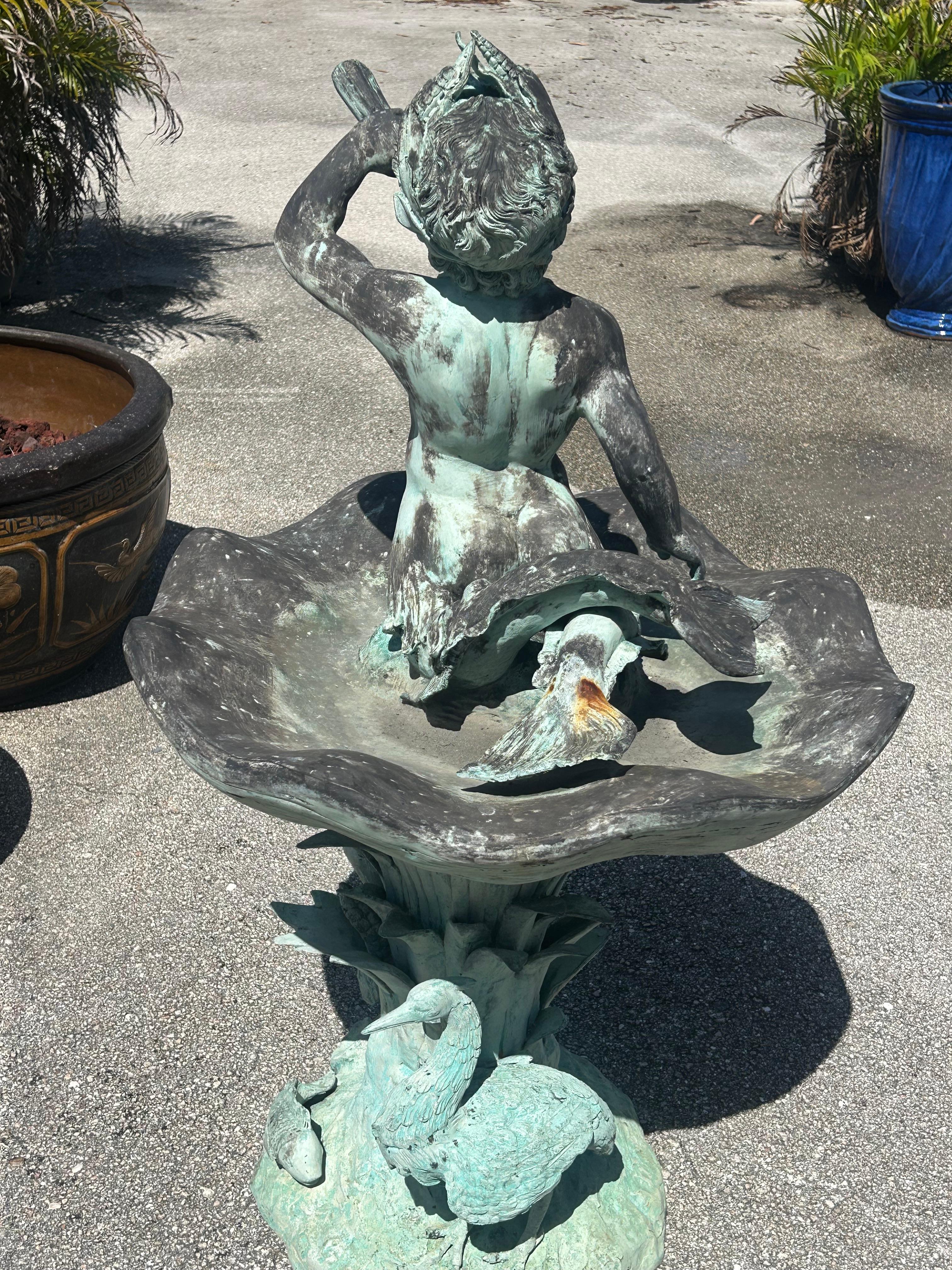 Fuente Tritón de bronce en venta 6