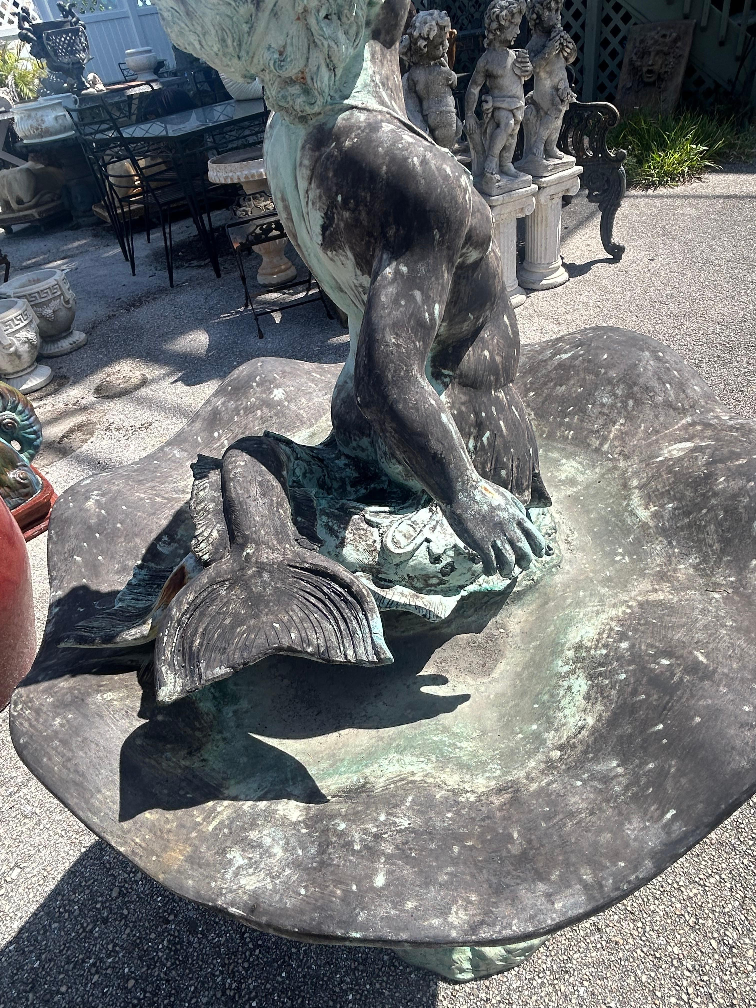 Fuente Tritón de bronce en venta 7