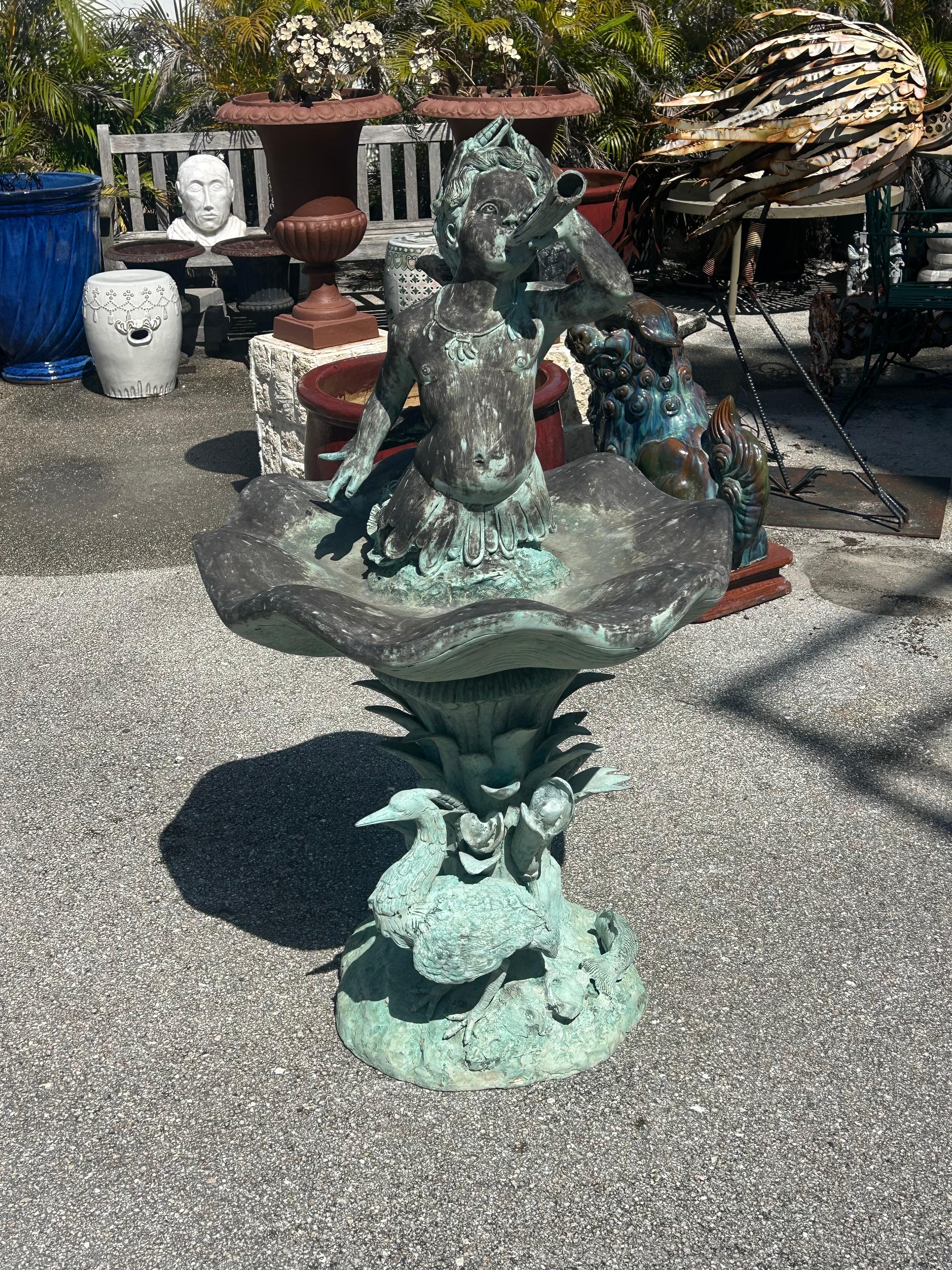 Fuente Tritón de bronce en venta 9