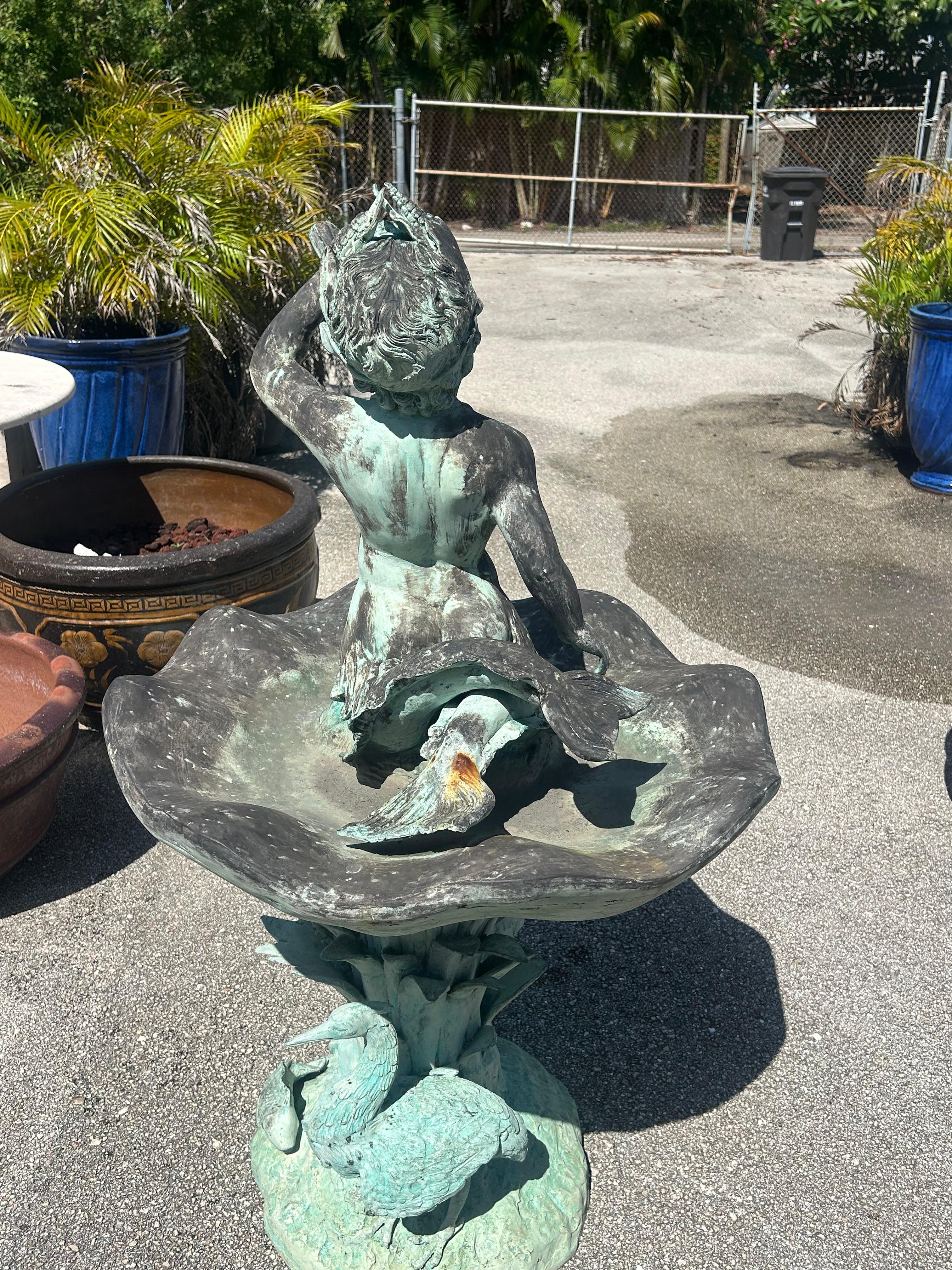 Fuente Tritón de bronce en venta 10