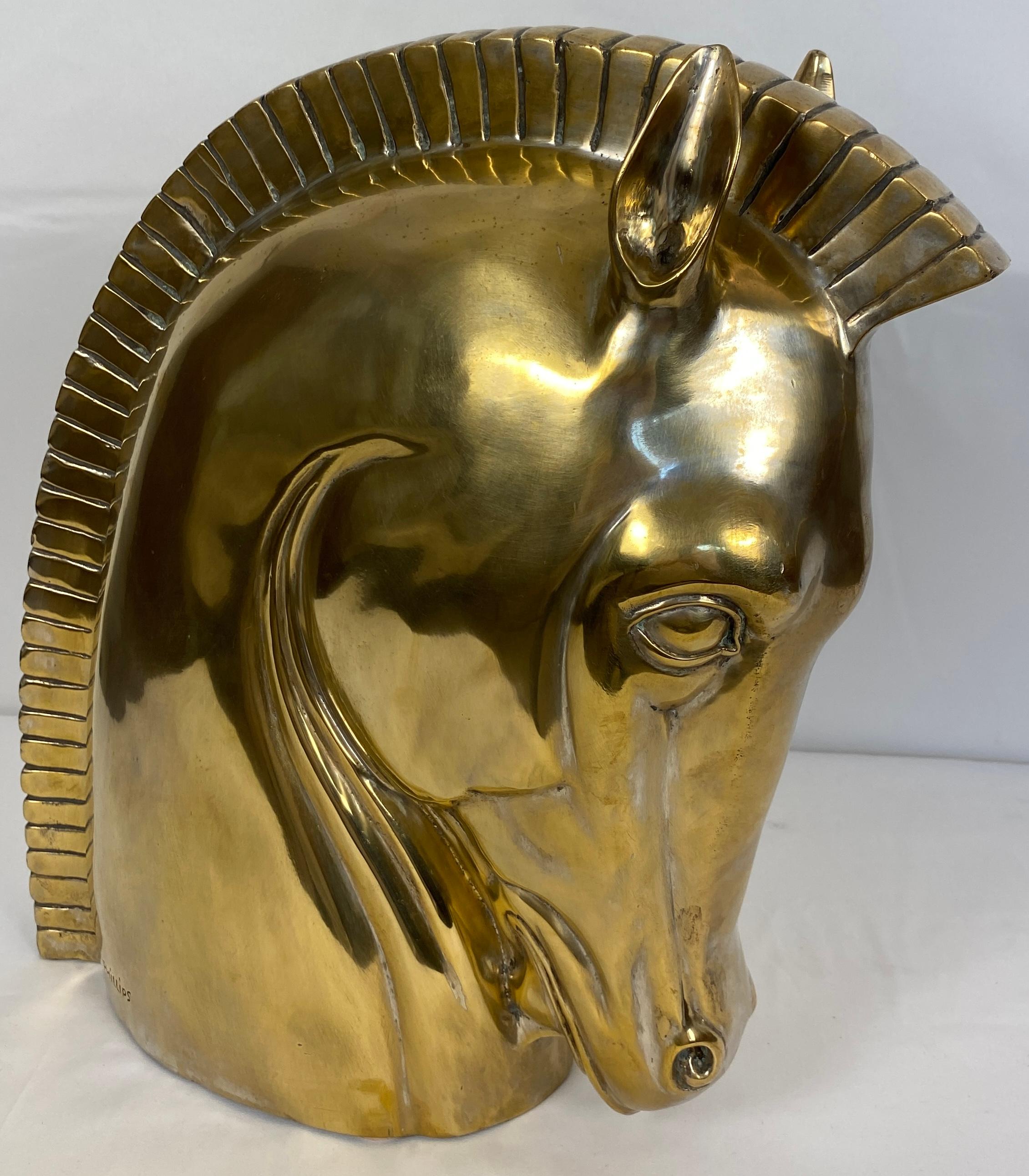 Art Deco Bronze Trojan Horse Sculpture Signed Phillips For Sale