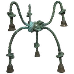 Bronze Trompe l'oeil Rope and Tassels Table Base