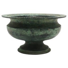 Vintage Verdigris Bronze Urn Cachepot Jardinière Planter Flowerpot Holder 