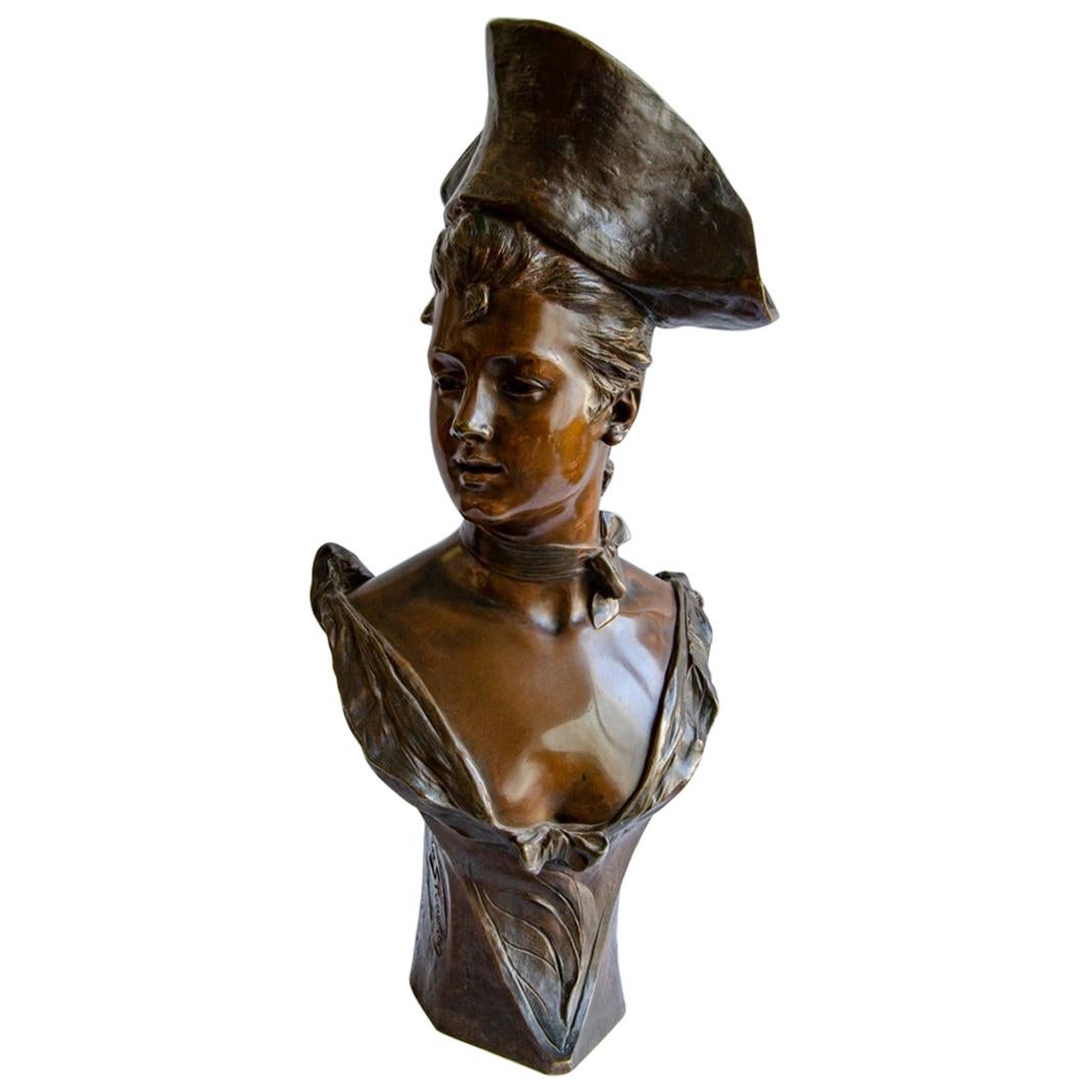 Bronze Vander Straten Art Nouveau Bust