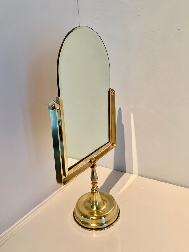 Bronze Vanity or Table Mirror on Stand For Sale at 1stDibs table