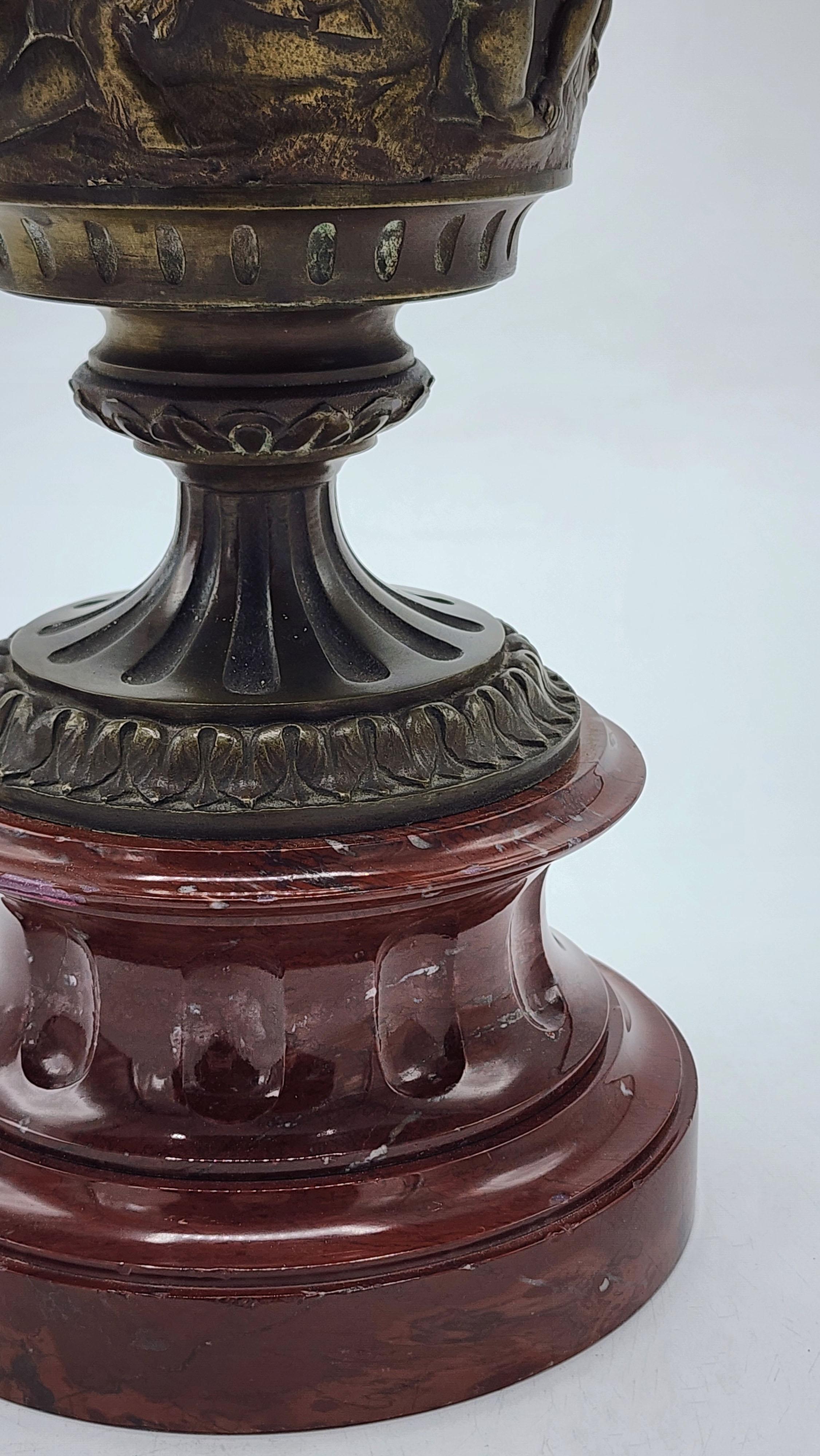 French Bronze Vase by Claude Michel Clodion For Sale
