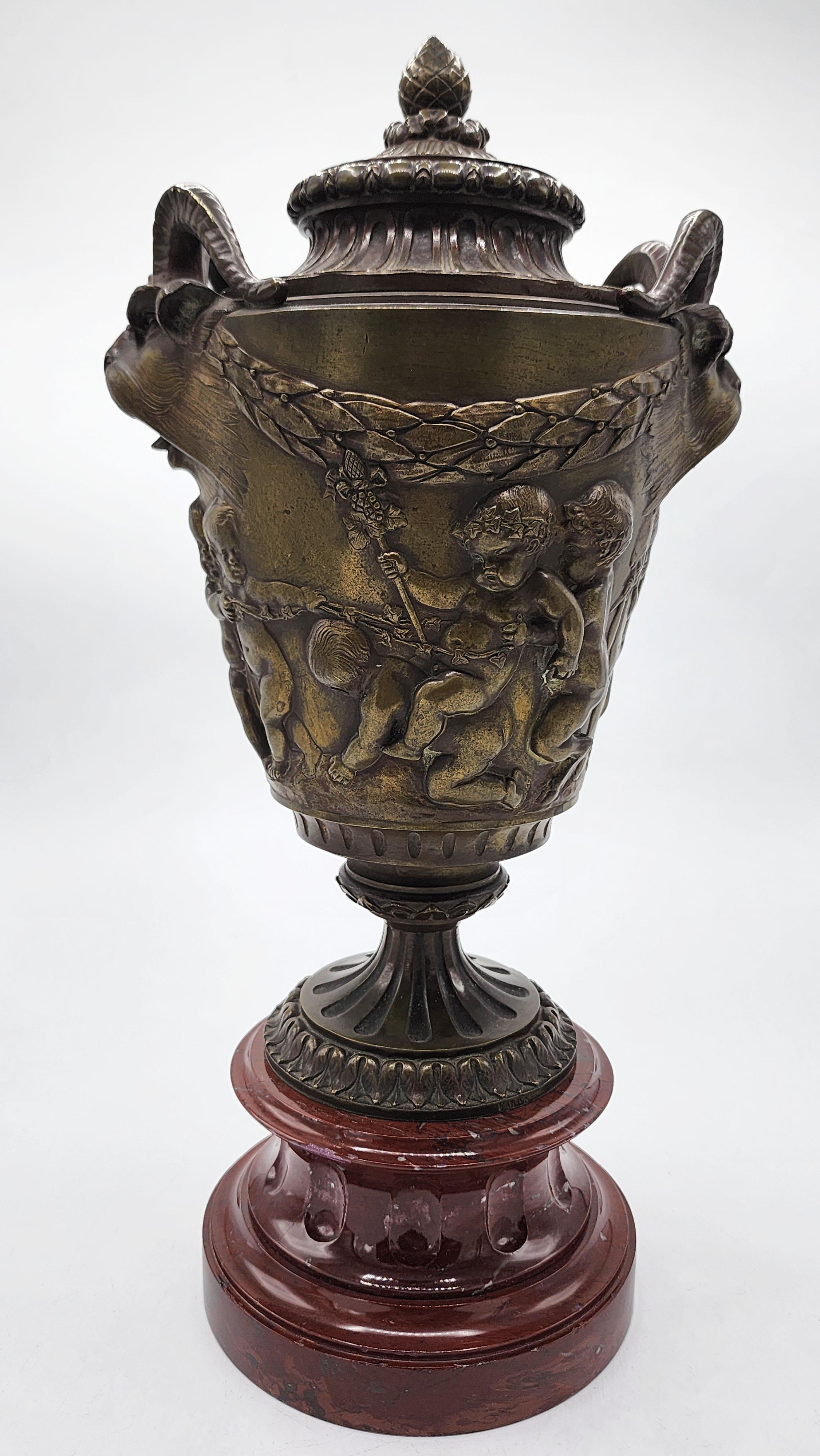 19th Century Bronze Vase by Claude Michel Clodion For Sale