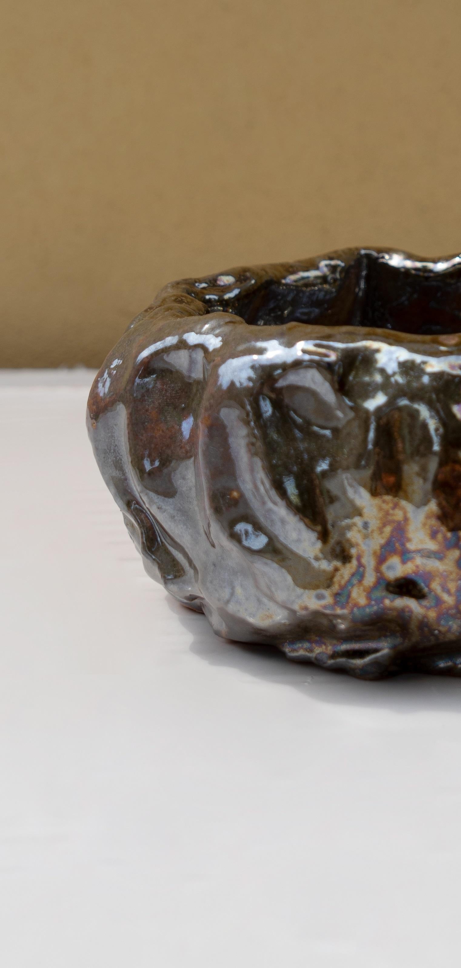 Glazed Bronze Vase by Daniele Giannetti For Sale