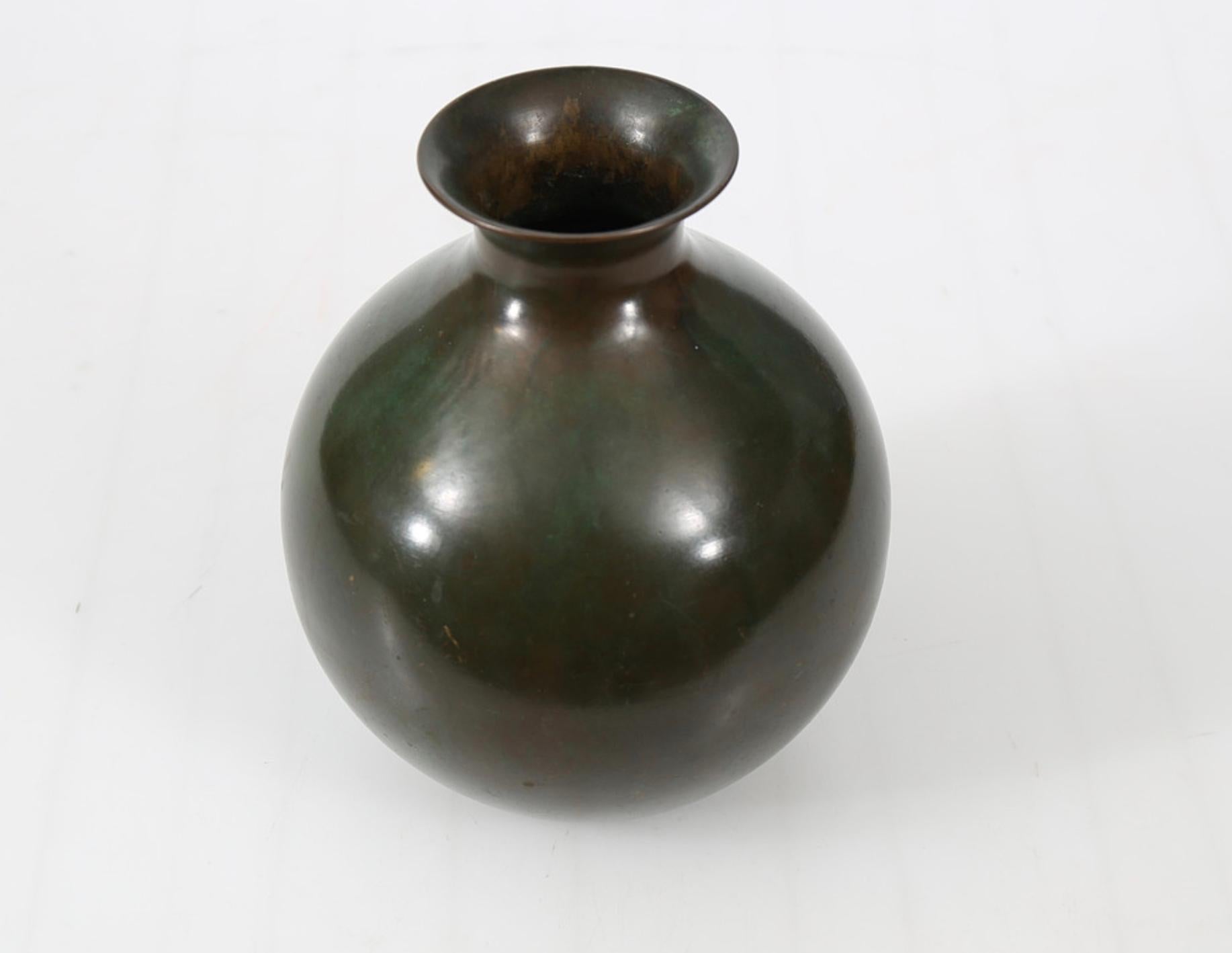 Scandinavian Modern Bronze Vase by GAB For Sale