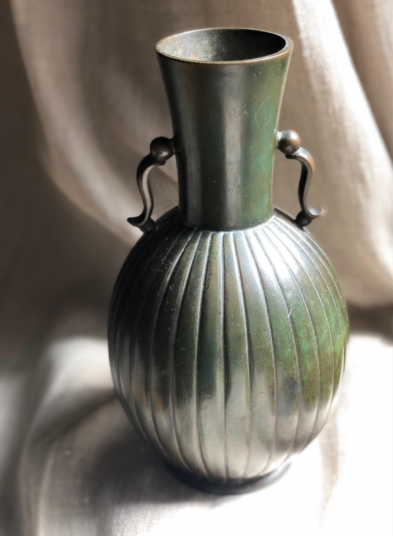 Swedish Bronze Vase by GAB For Sale