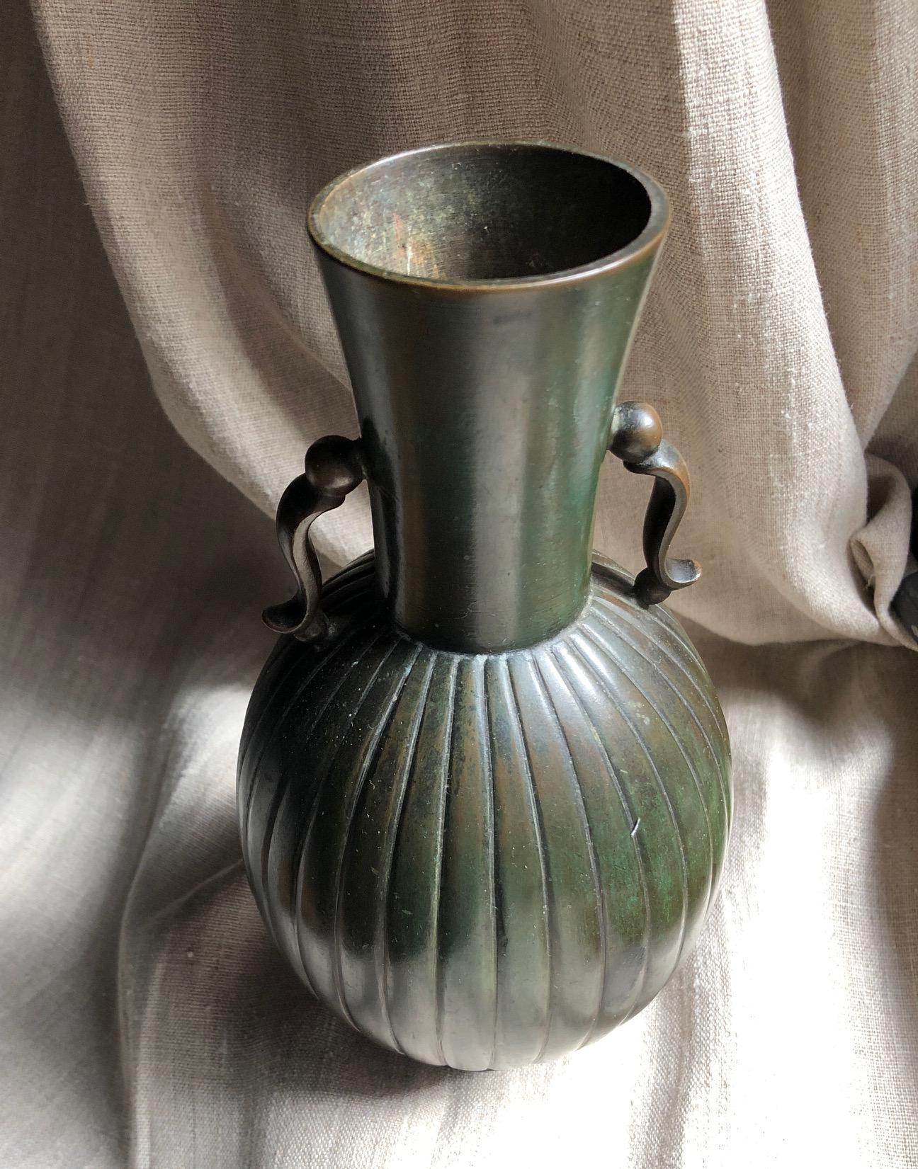 Bronze Vase by GAB In Fair Condition For Sale In Long Island City, NY