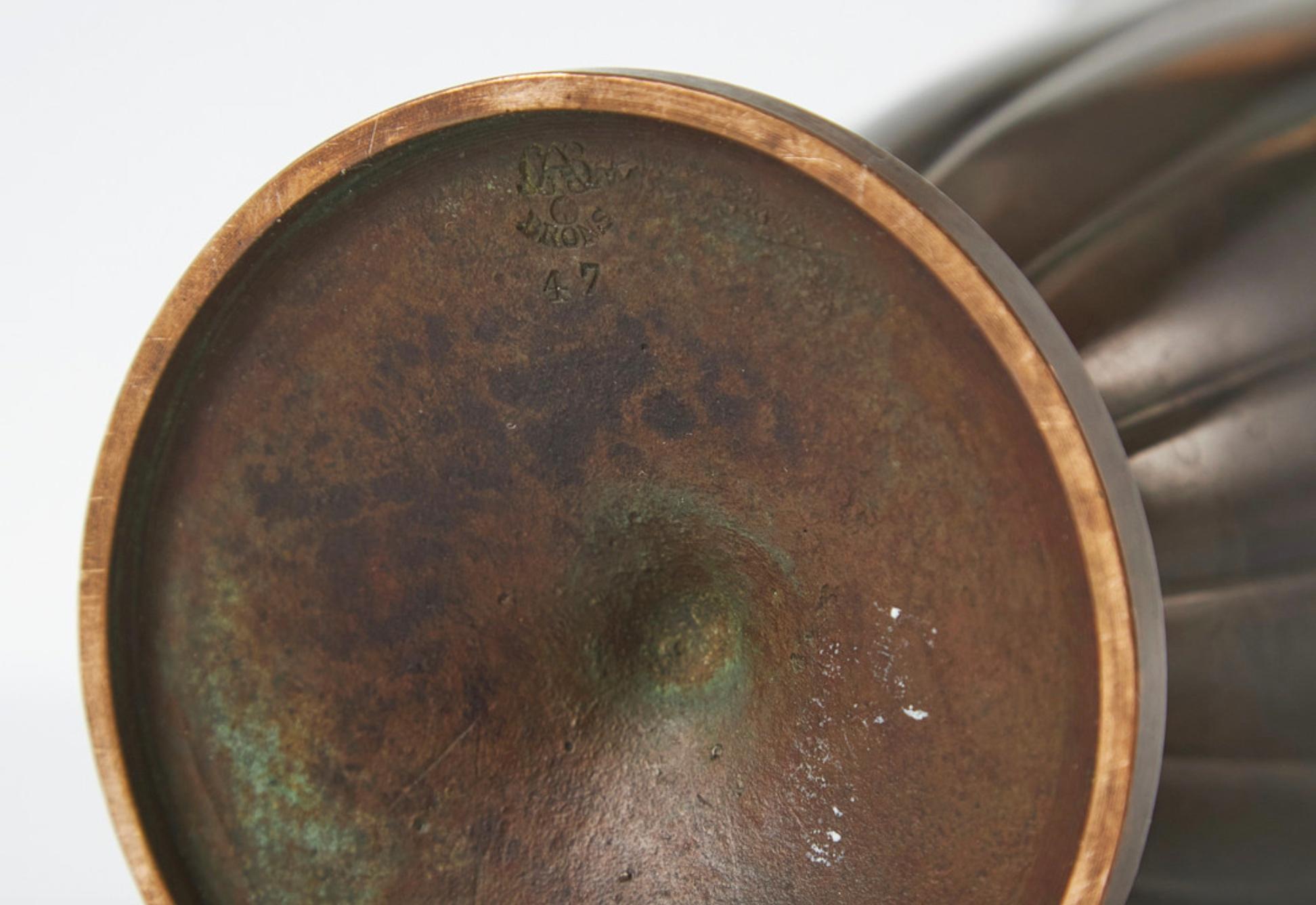 Mid-20th Century Bronze Vase by GAB