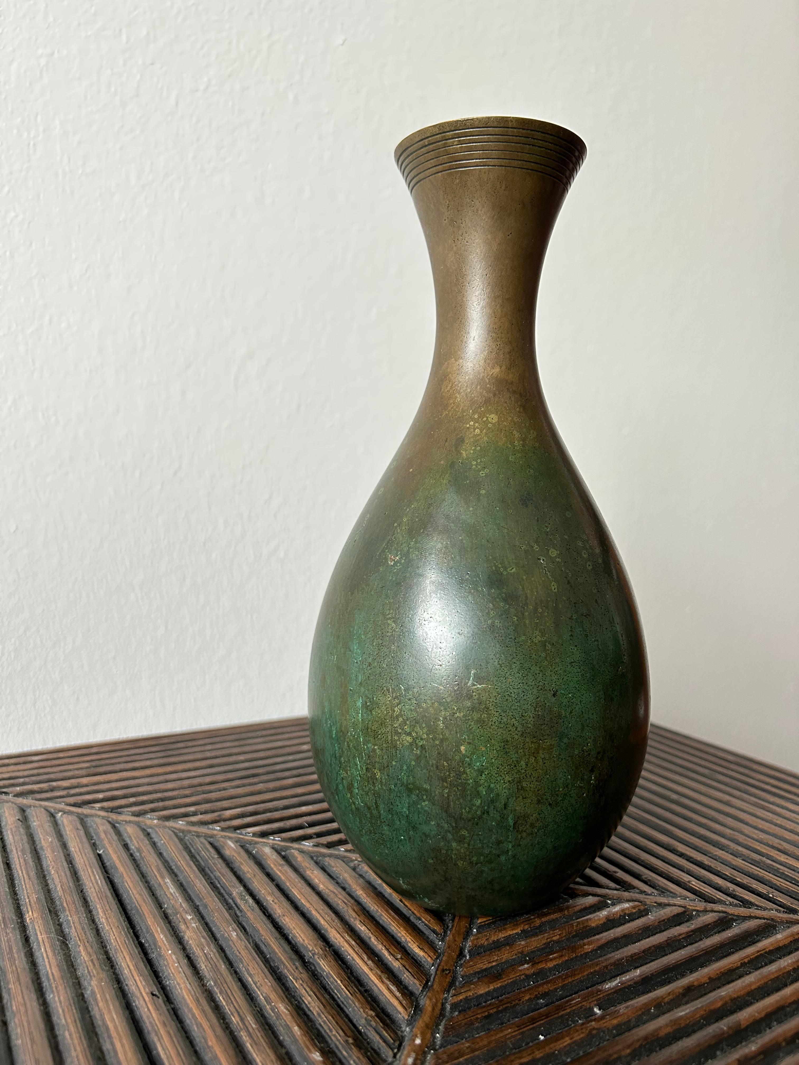Patinated Bronze vase by Just Andersen for GAB Sweden 1920’s