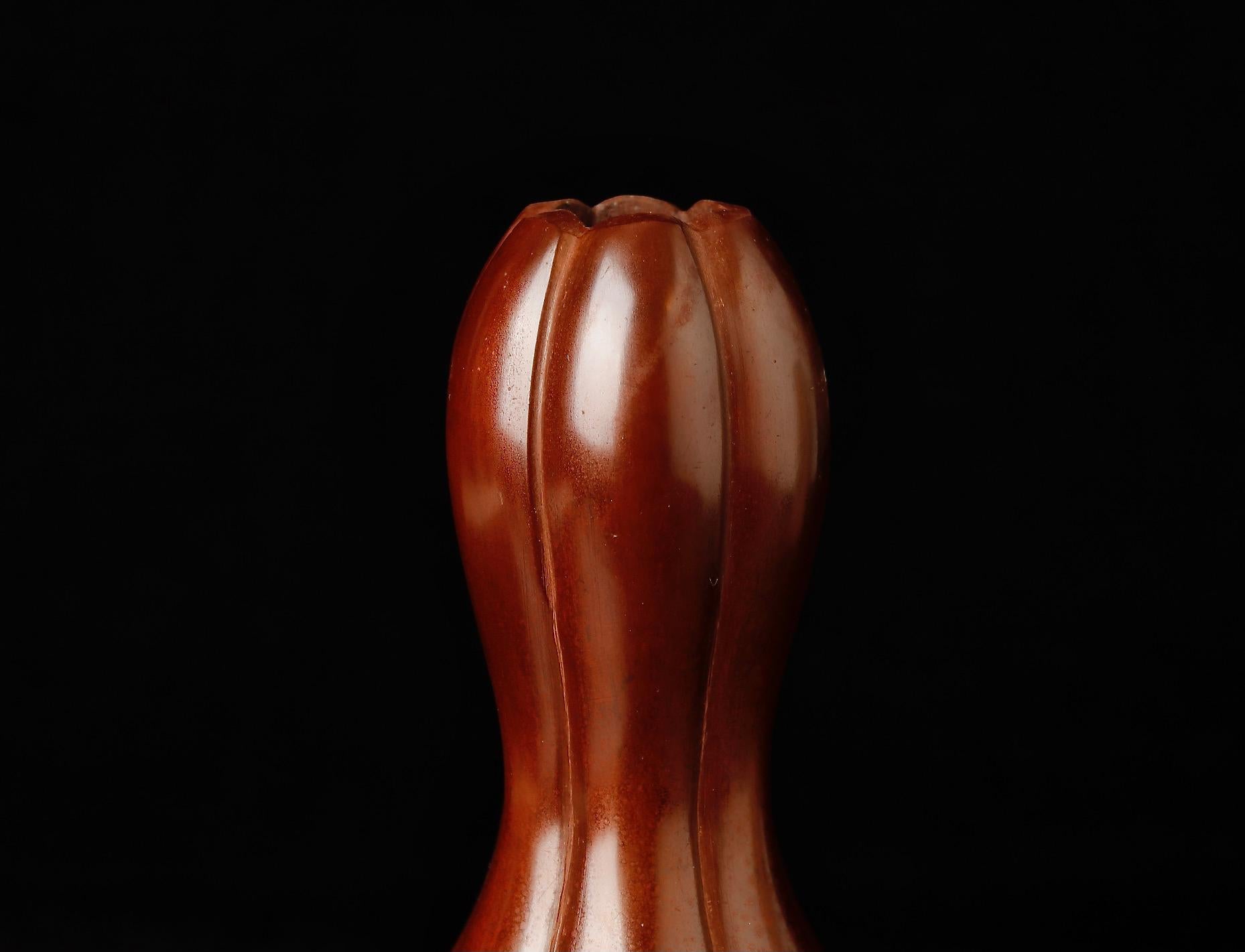 Japanned Bronze Vase by Renown Artist Hiramatsu Koshun
