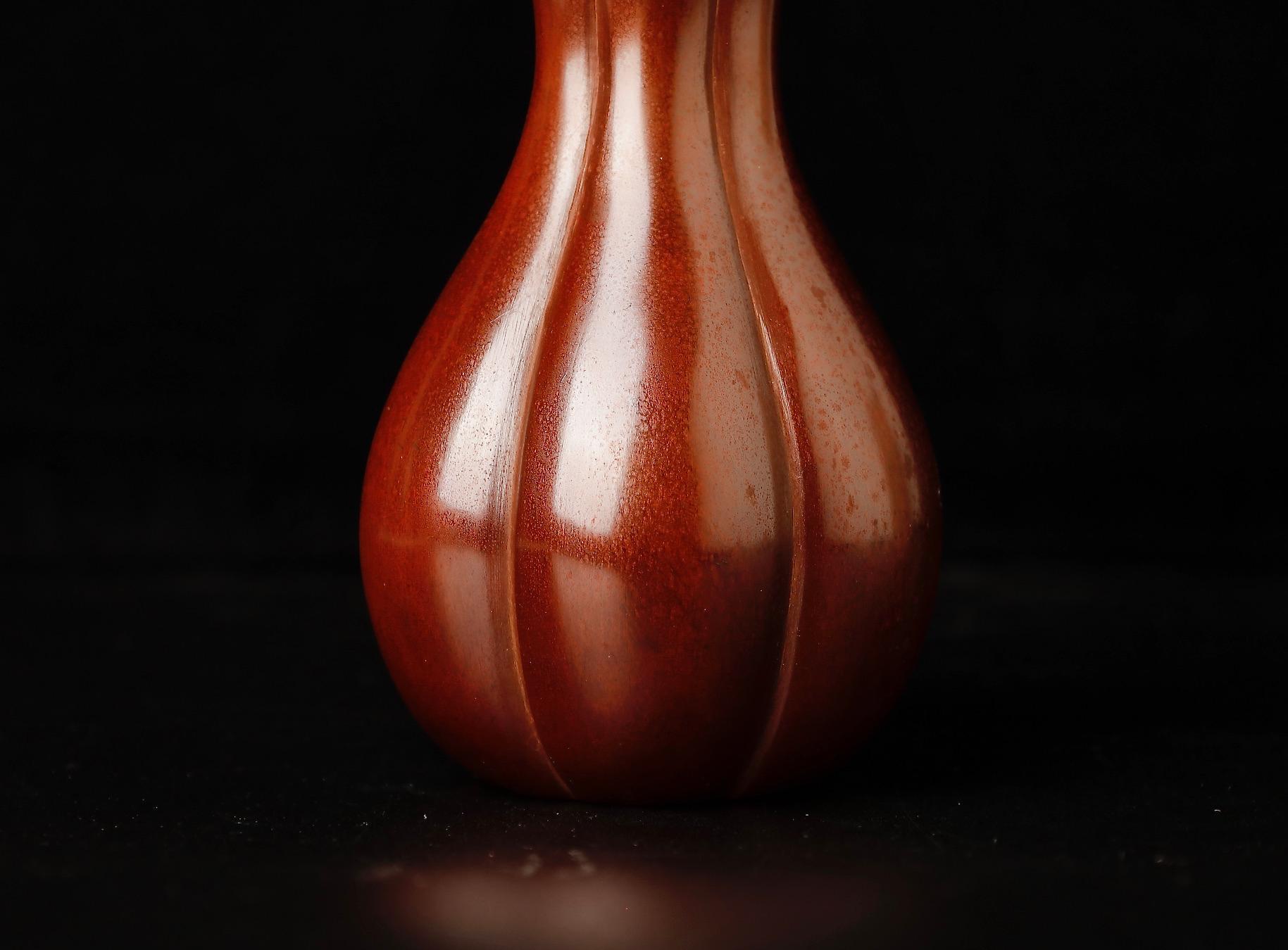 Bronze Vase by Renown Artist Hiramatsu Koshun In Good Condition In Fukuoka, JP