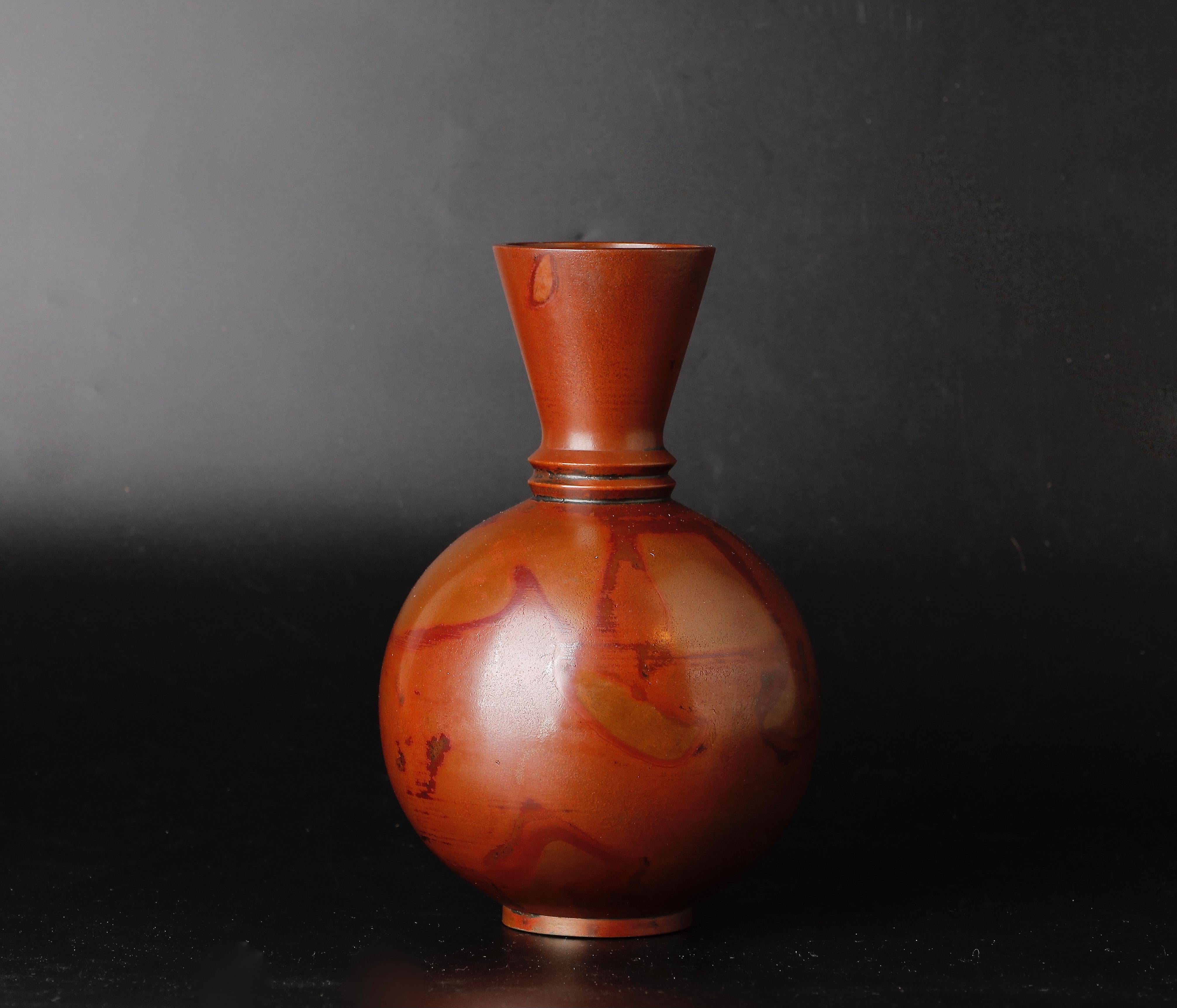 Japanned Bronze Vase by Yamamoto Houzan For Sale
