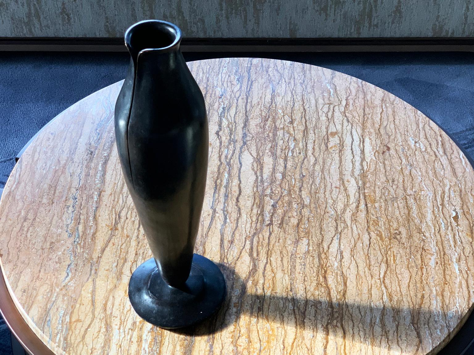 Moderne Bronze Vase The Gourd Mid Century Rhythm André Fu Living Decorative Metal New en vente