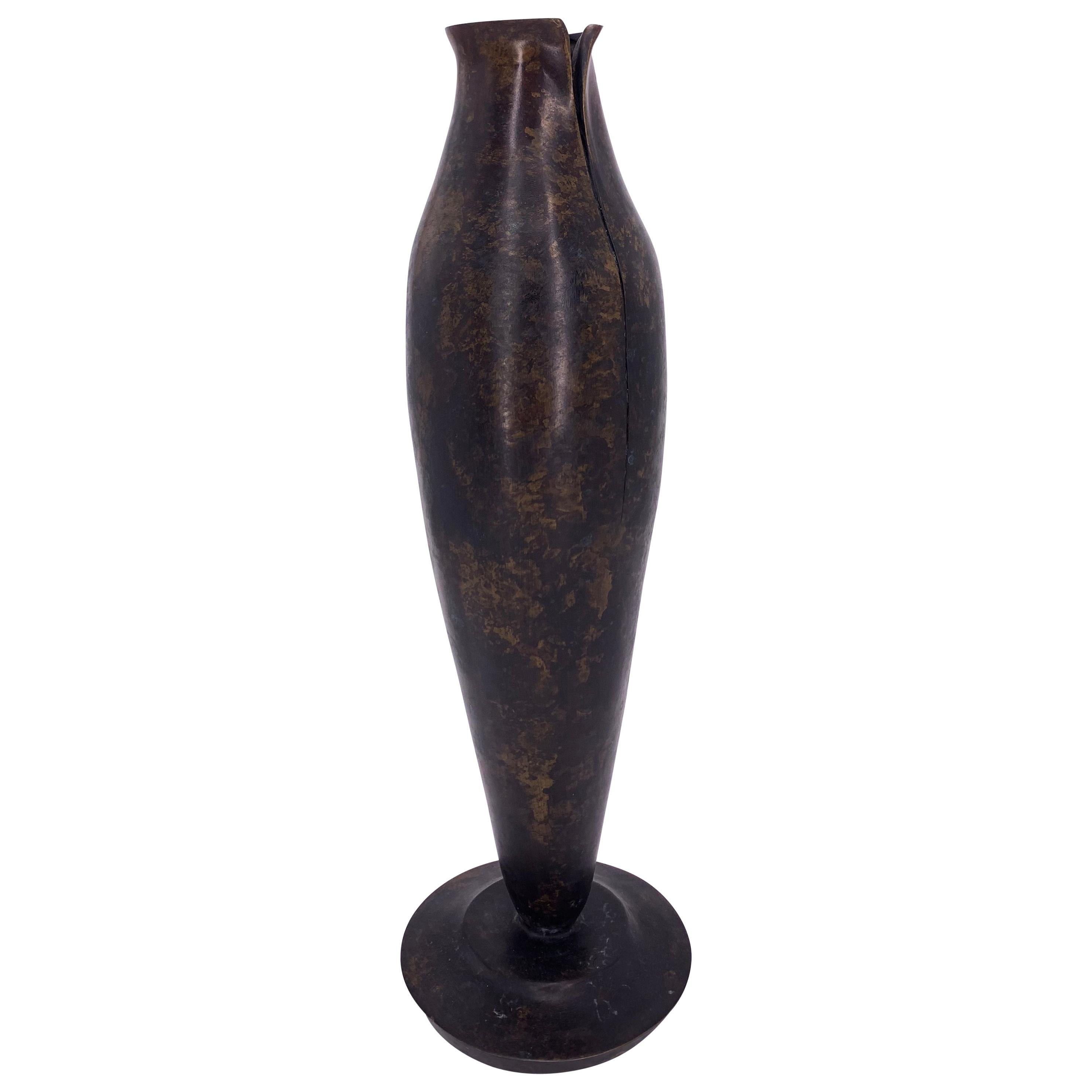 Bronze Vase The Gourd Mid Century Rhythm André Fu Living Decorative Metal New en vente