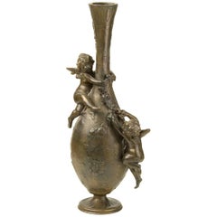 Bronze Vase with Cherubs or Cupids, 19th-20th Centuries