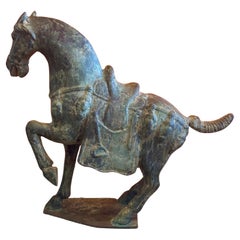 Bronze Verdigris Chinese T’ang Horse Sculpture