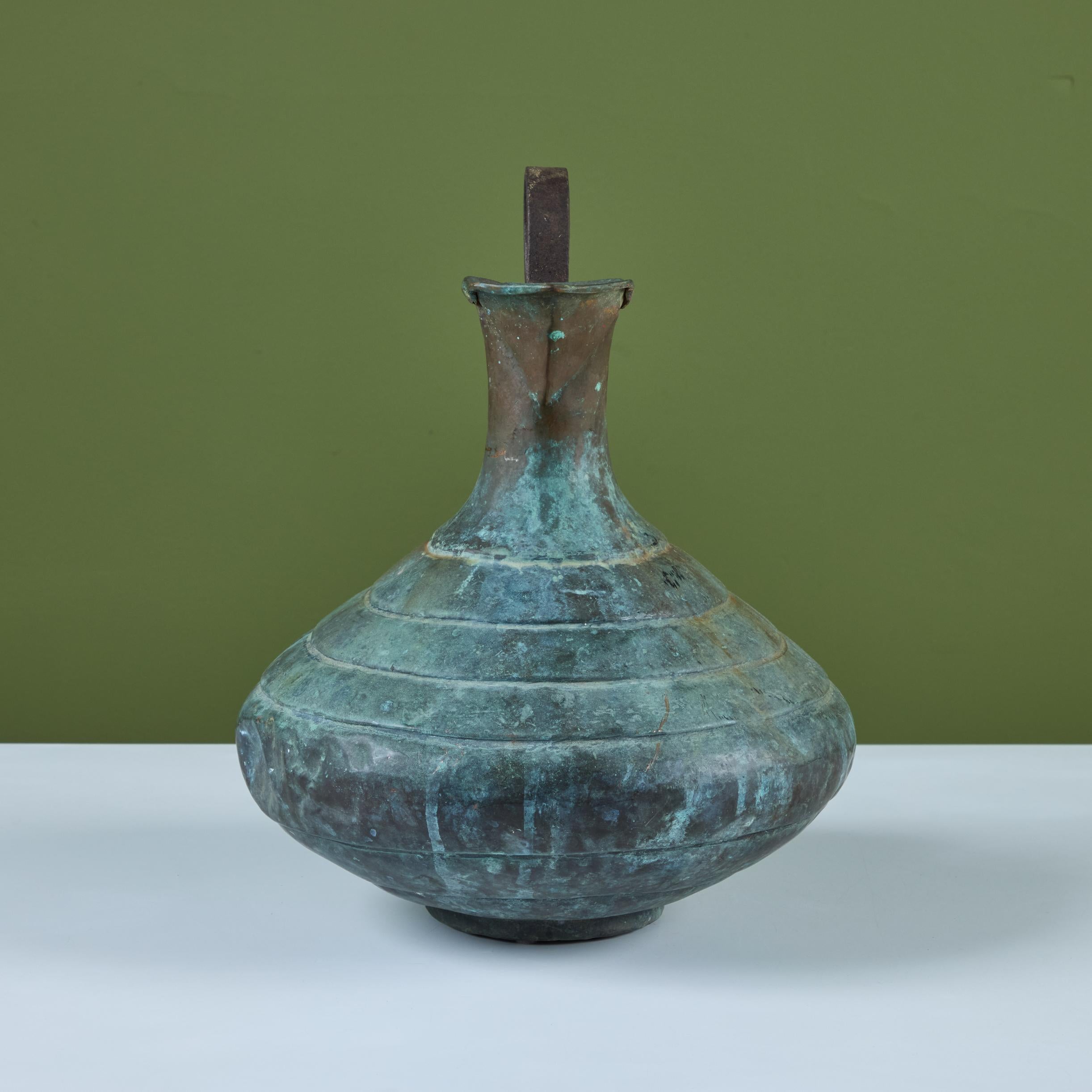 Patinated Bronze Verdigris Pitcher