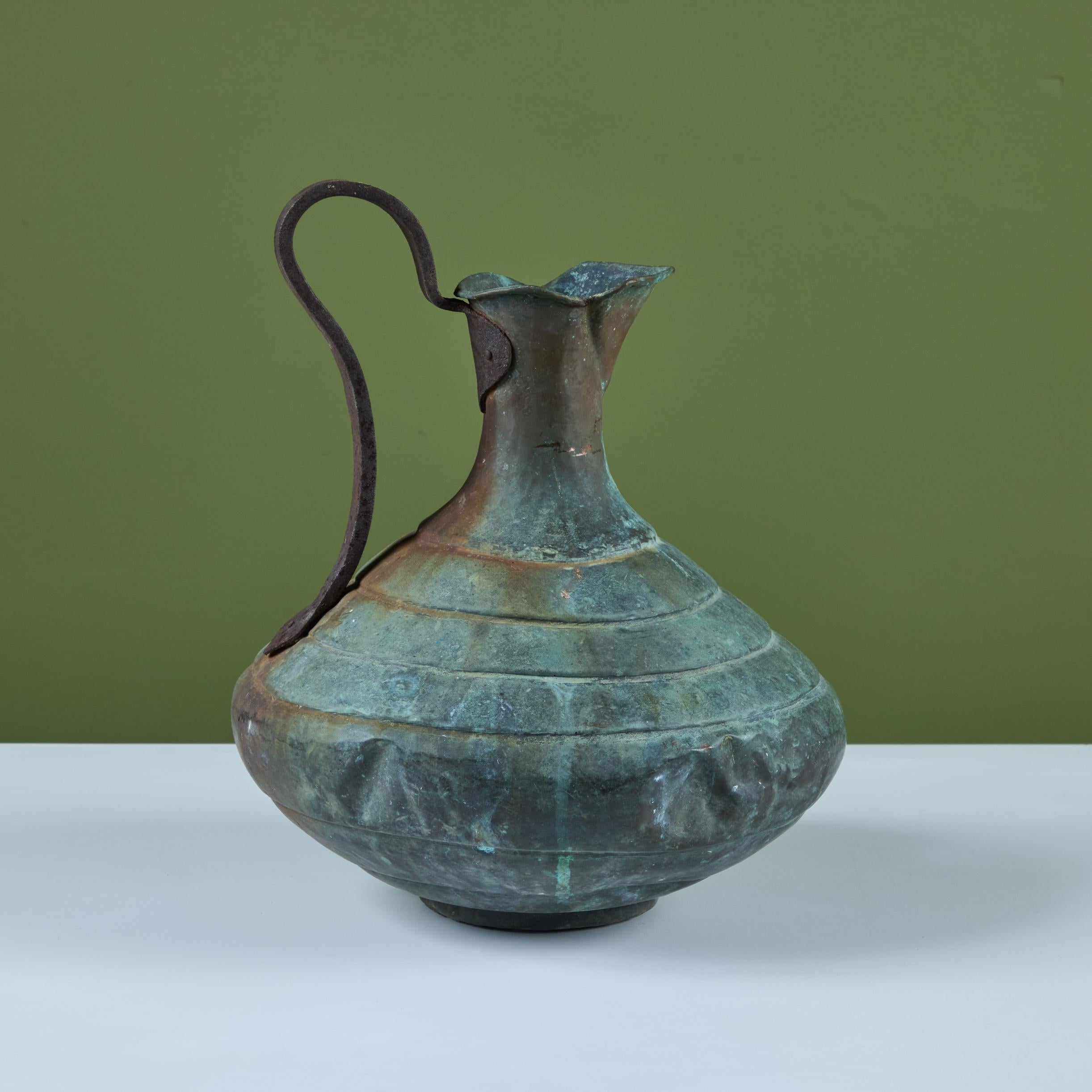 20th Century Bronze Verdigris Pitcher