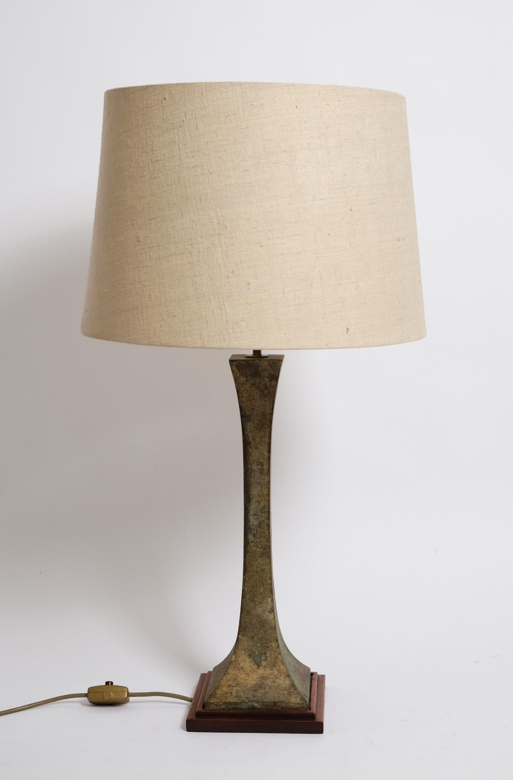 Mid-Century Modern Bronze Verdigris Table Lamp by Stewart Ross James for Hansen Lighting, 1960s For Sale