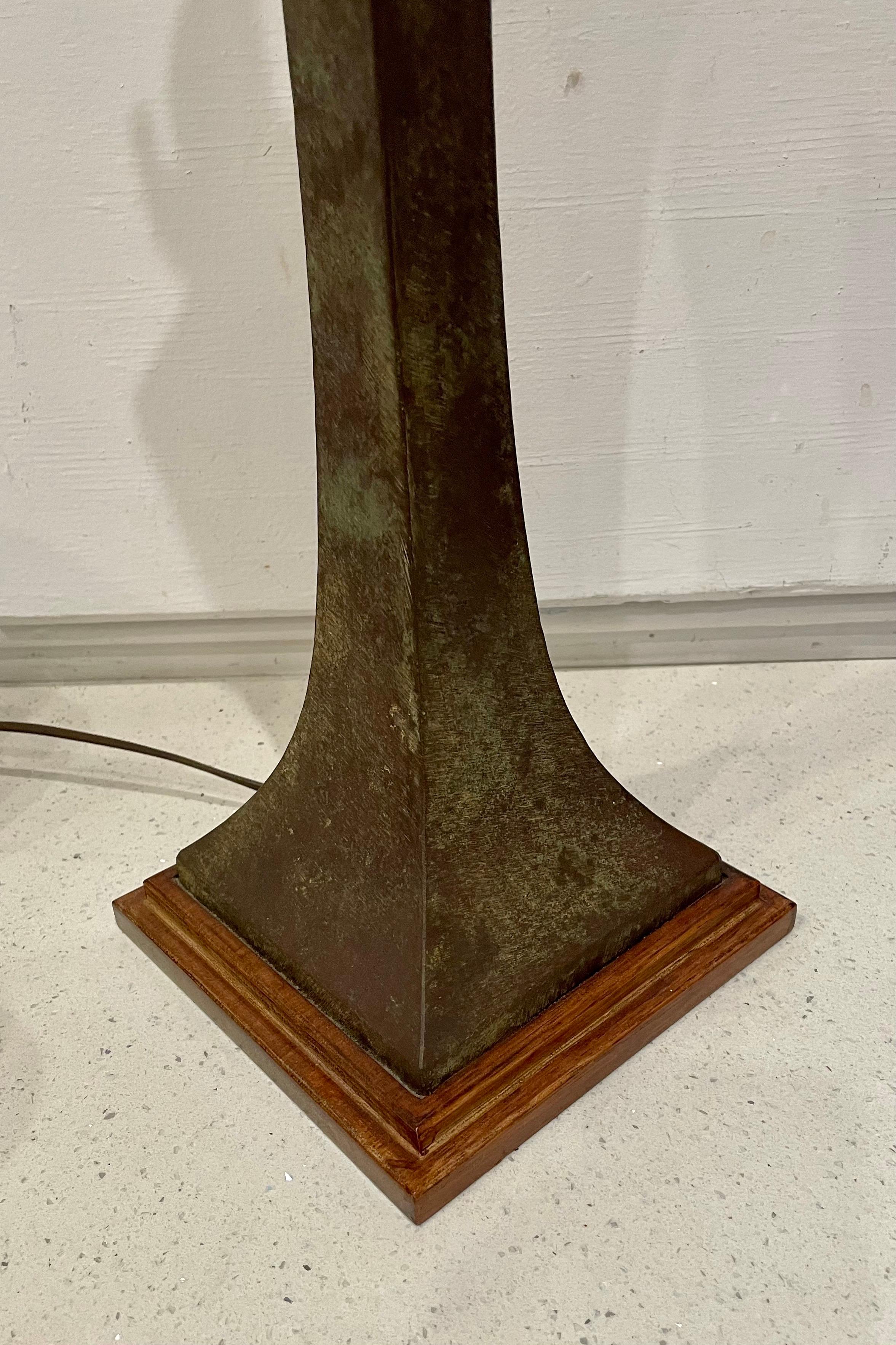 American Bronze Verdigris Table Lamp by Stewart Ross James for Hansen Lighting, 1960's