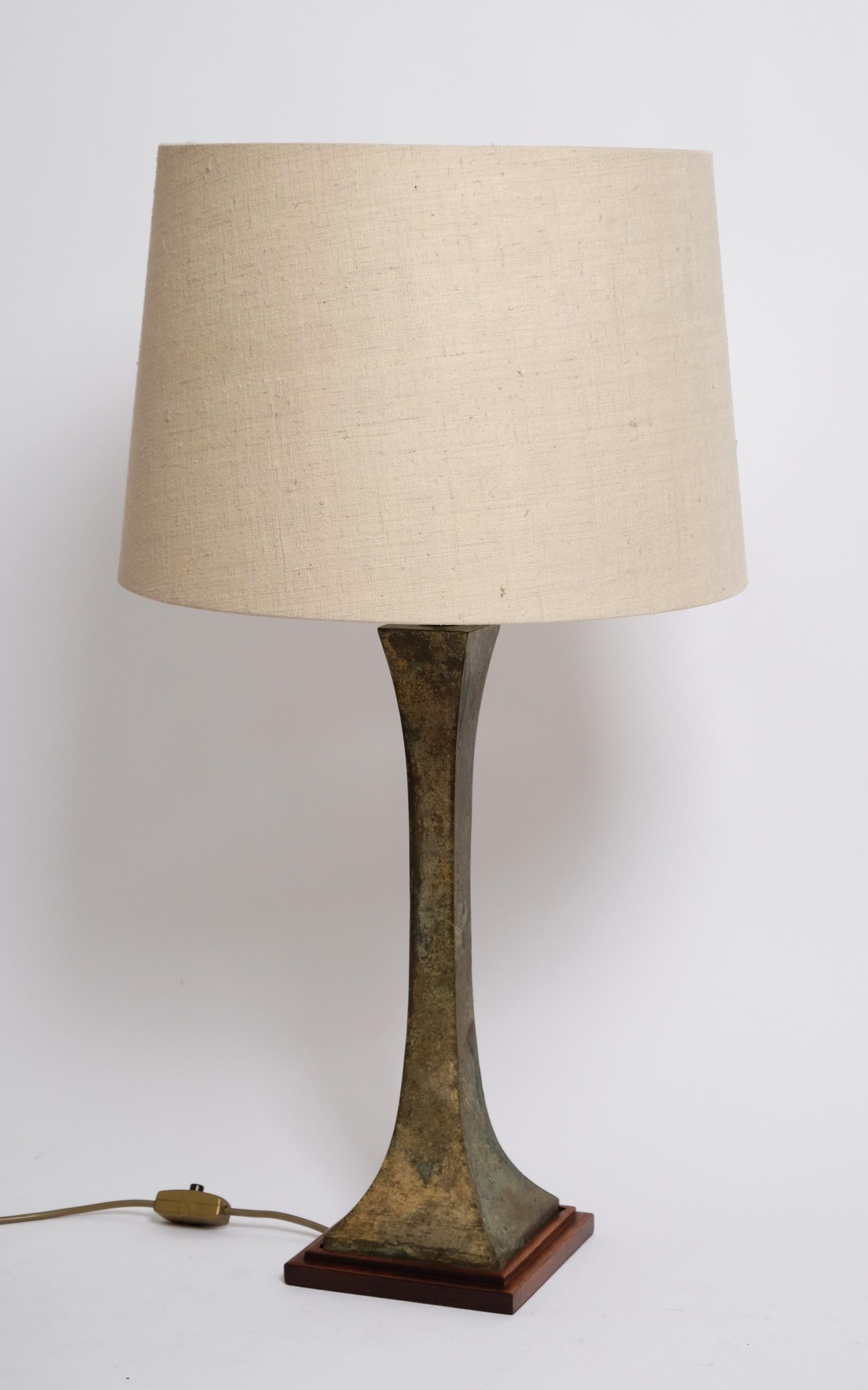 Bronze Verdigris Table Lamp by Stewart Ross James for Hansen Lighting, 1960s In Good Condition For Sale In München, BY