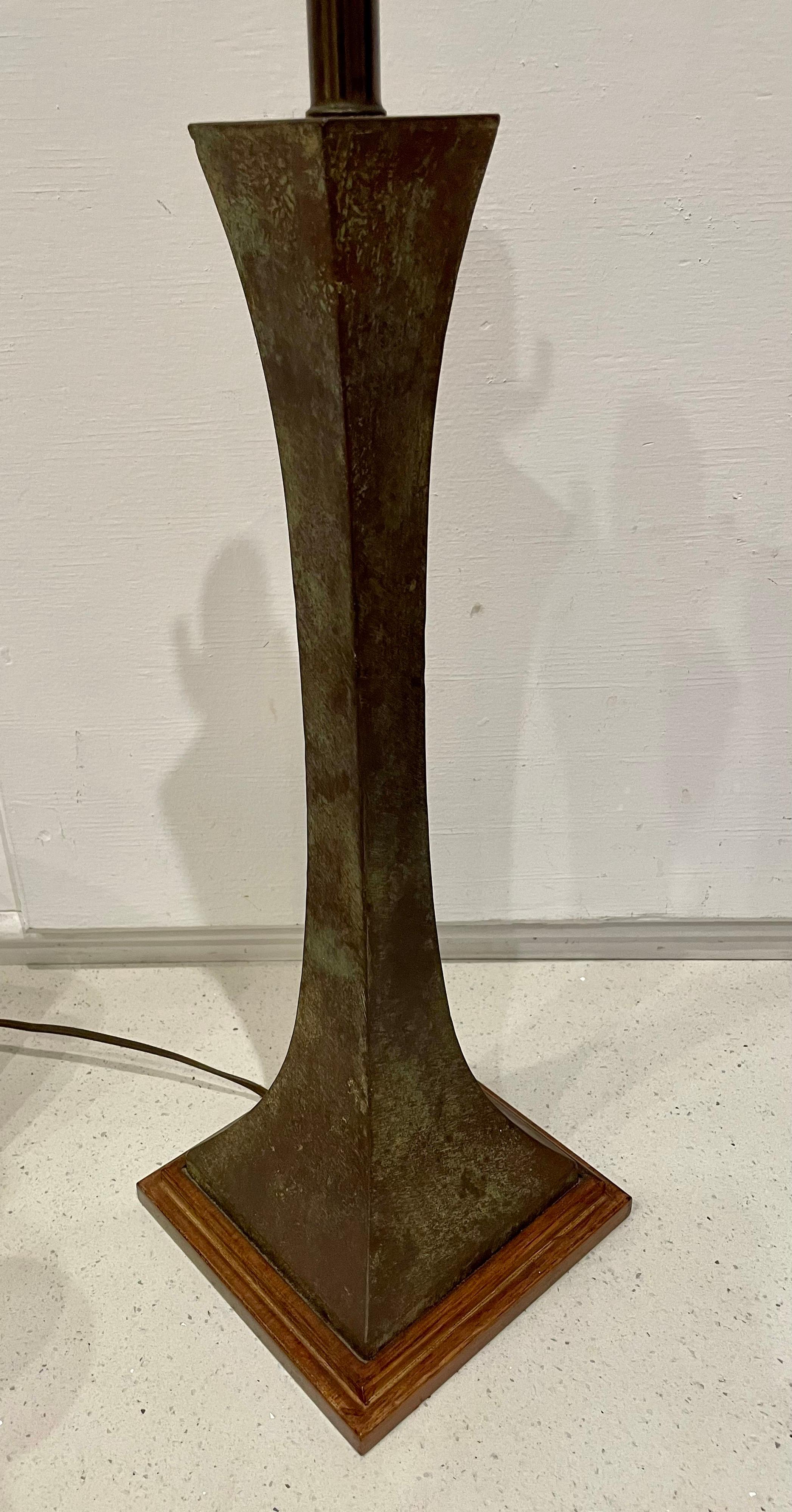 Bronze Verdigris Table Lamp by Stewart Ross James for Hansen Lighting, 1960's In Good Condition In San Diego, CA