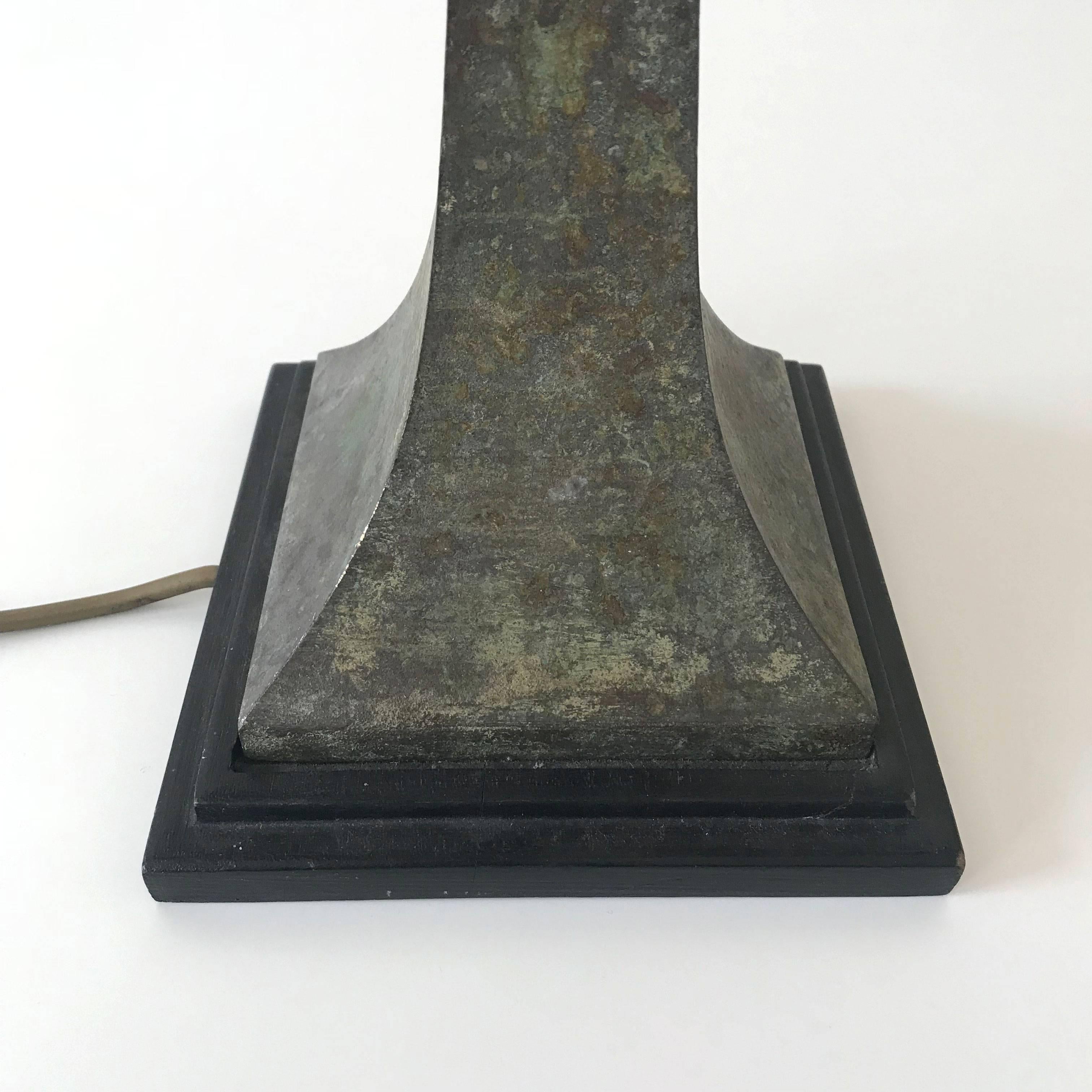 Bronze Verdigris Table Lamp by Stewart Ross James for Hansen Lighting, NY, 1960s 1