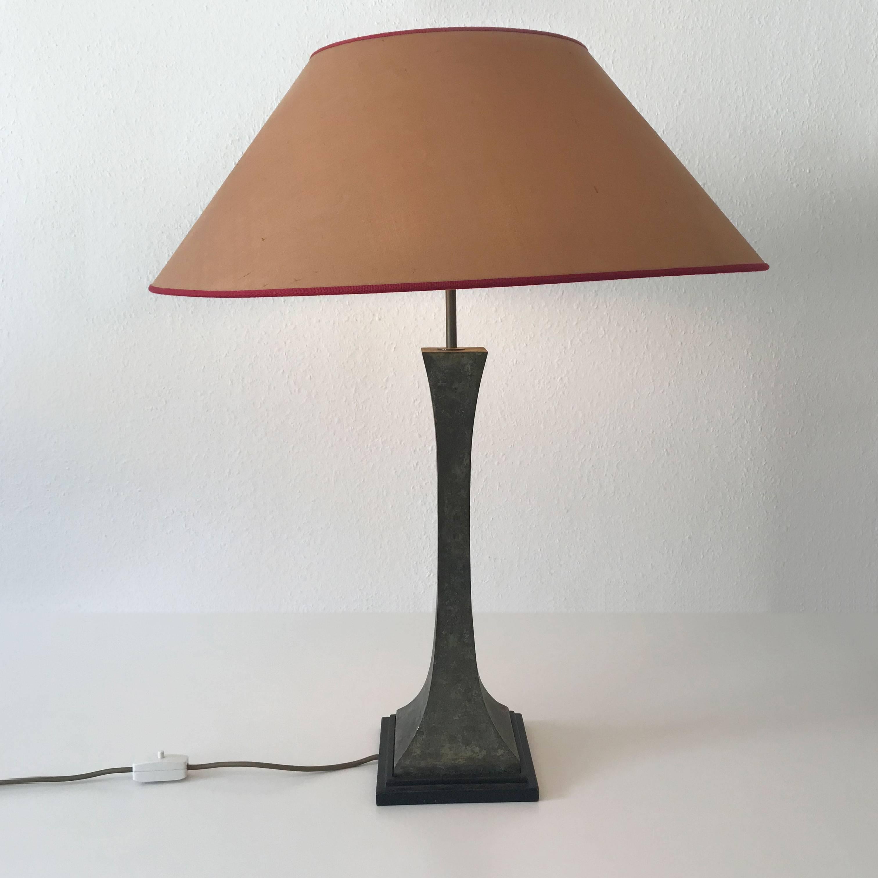 American Bronze Verdigris Table Lamp by Stewart Ross James for Hansen Lighting, NY, 1960s