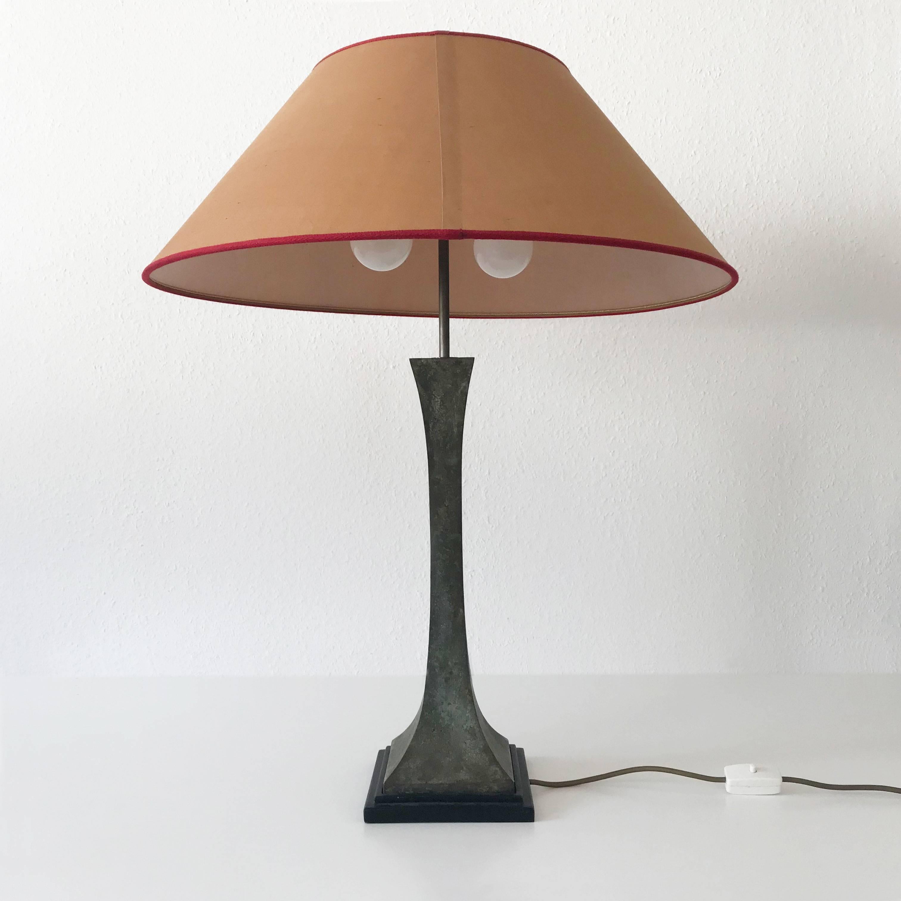 Mid-20th Century Bronze Verdigris Table Lamp by Stewart Ross James for Hansen Lighting, NY, 1960s