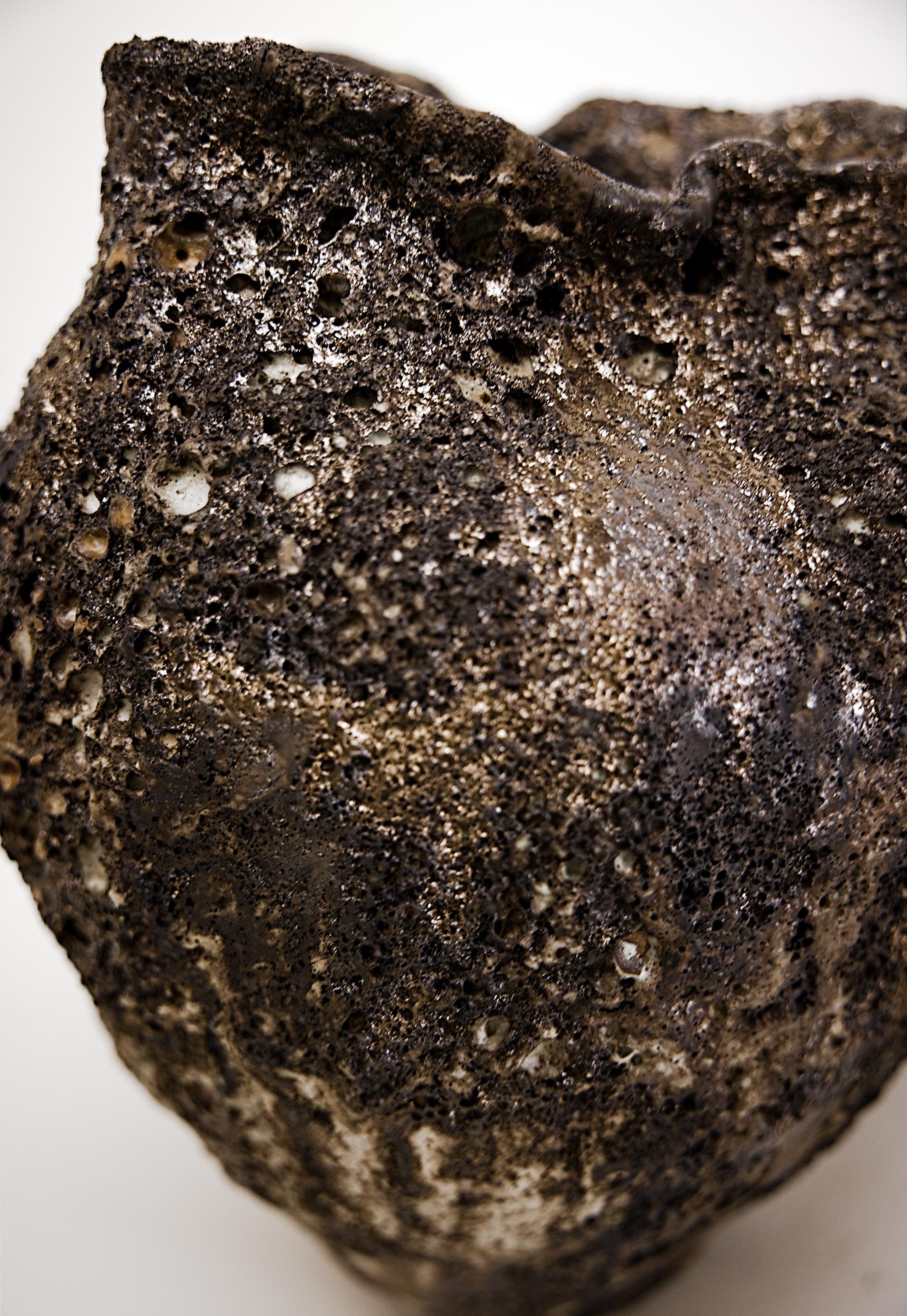 Glazed Bronze Vessel- handmade Lava Vase For Sale