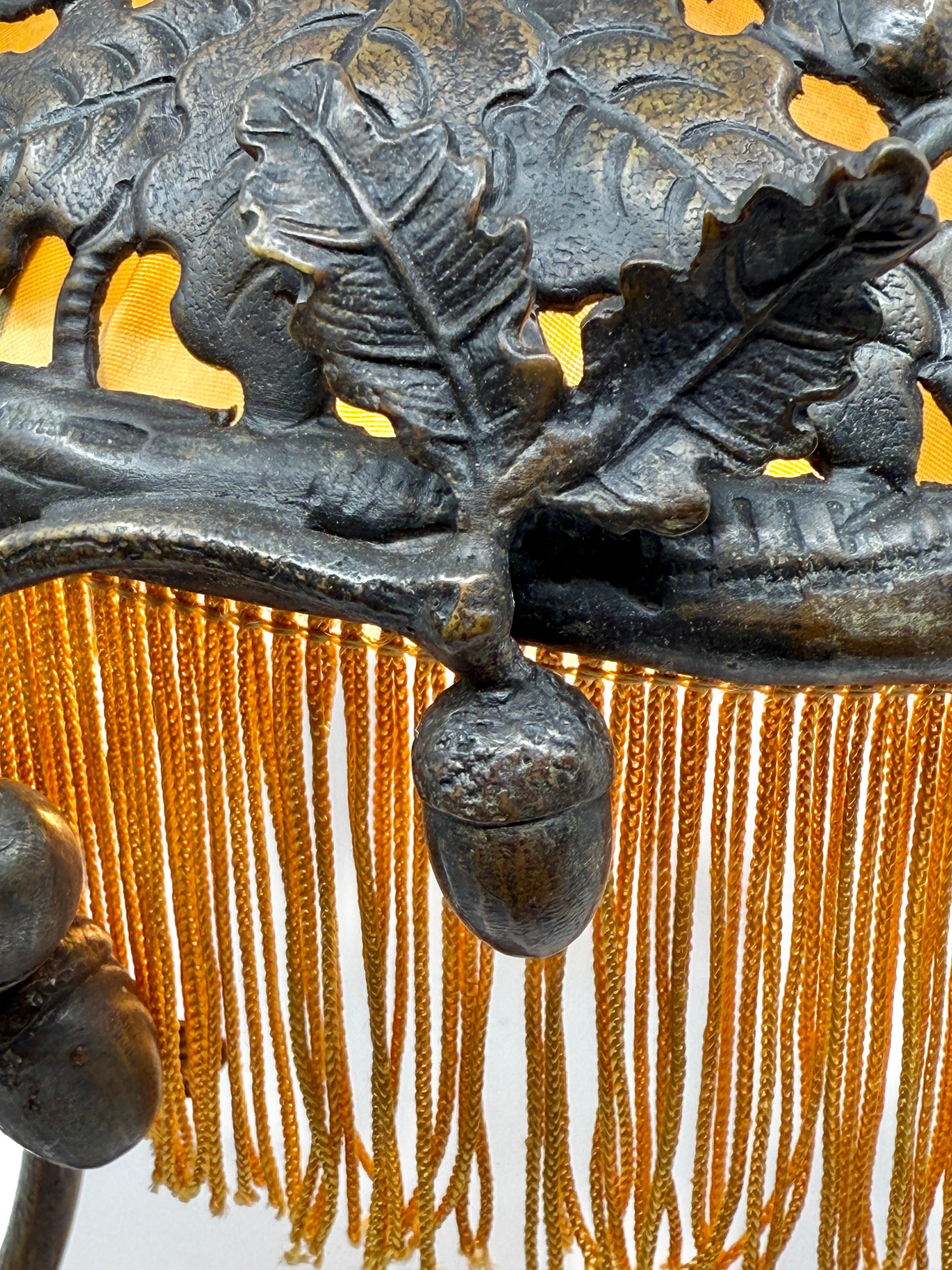 Bronze Victorian Aesthetic Movement Lizard & Acorn Motif Lamp Signed A.R. For Sale 2