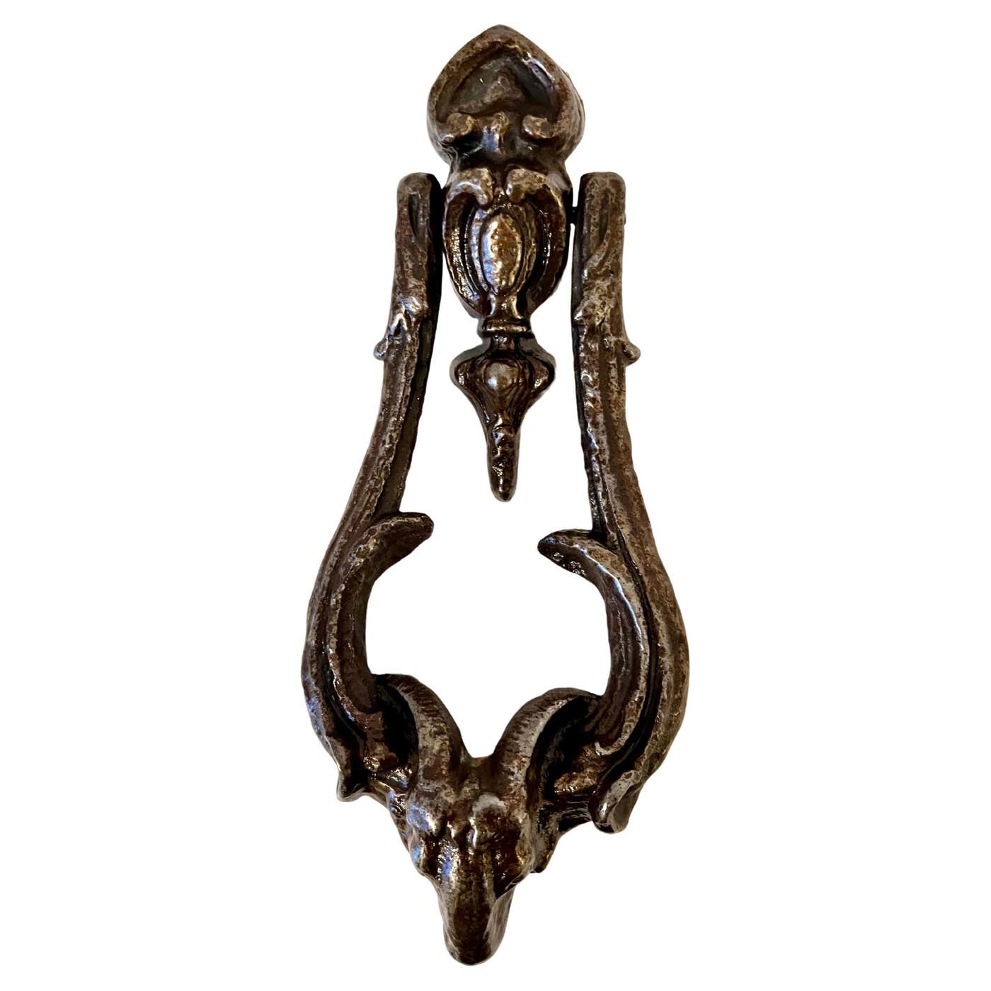 Large Black Cast Iron Victorian Sunflower Door Knocker – Antique Style
