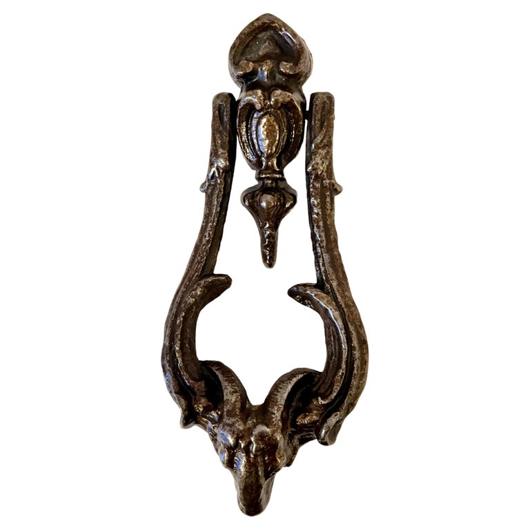 Bronze Victorian Door Knocker with Ram Detailing For Sale at 1stDibs