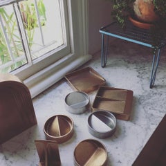 Contemporary Gold Bronze Dish Vide Poche Square von Henry Wilson